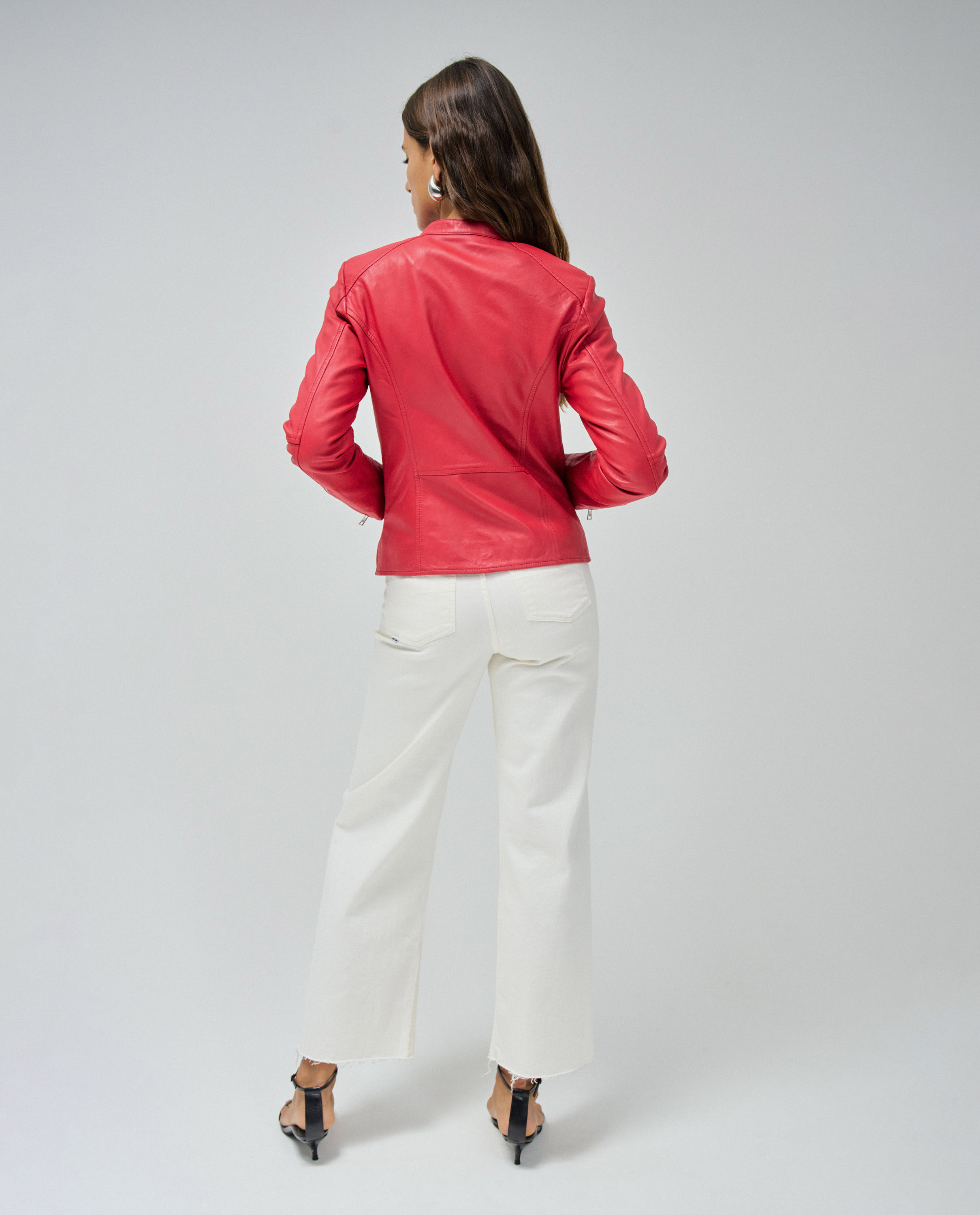 Blusão de Couro Vermelho-3