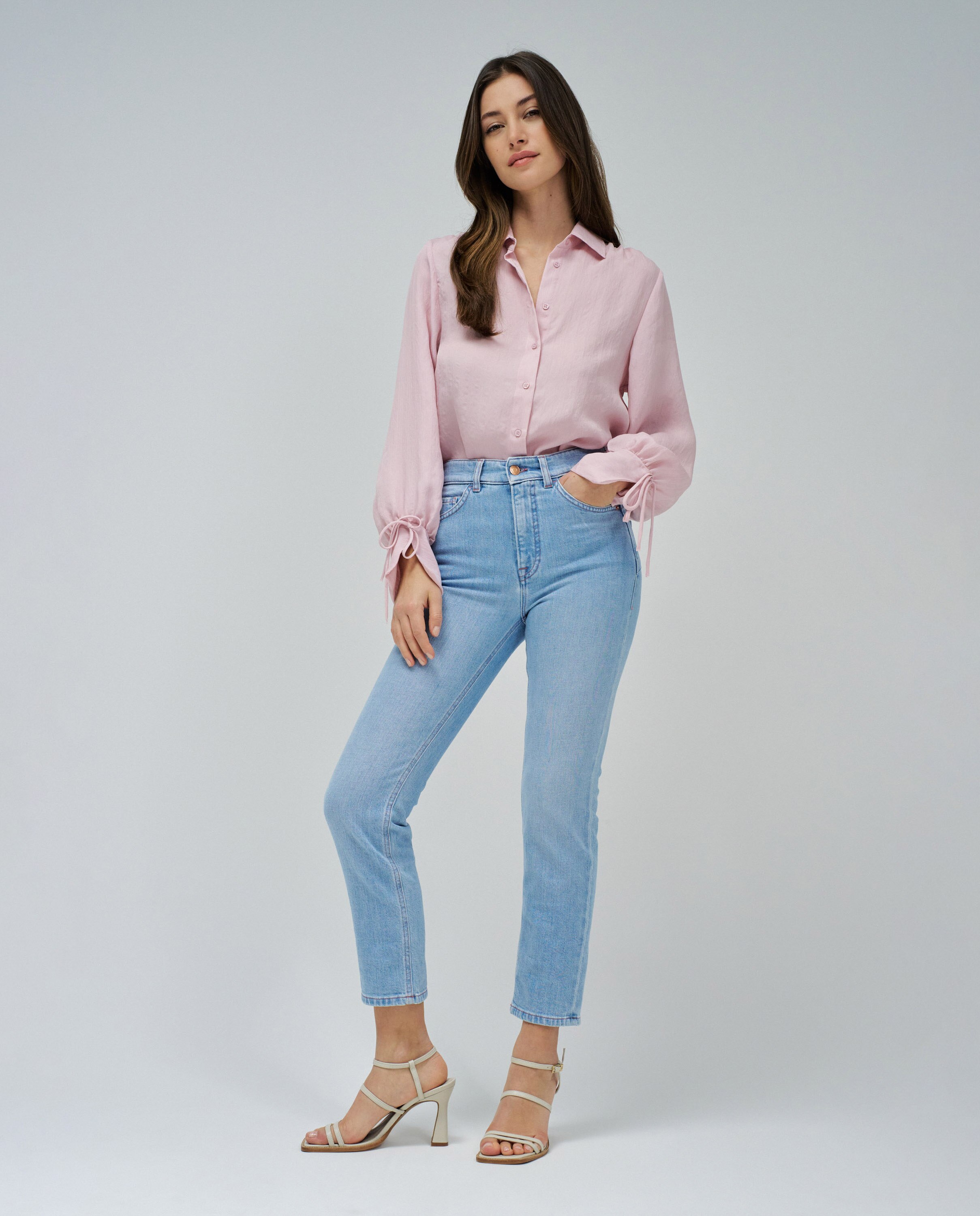 Jeans Faith Push In Cropped Slim de Cintura Subida Azul-1
