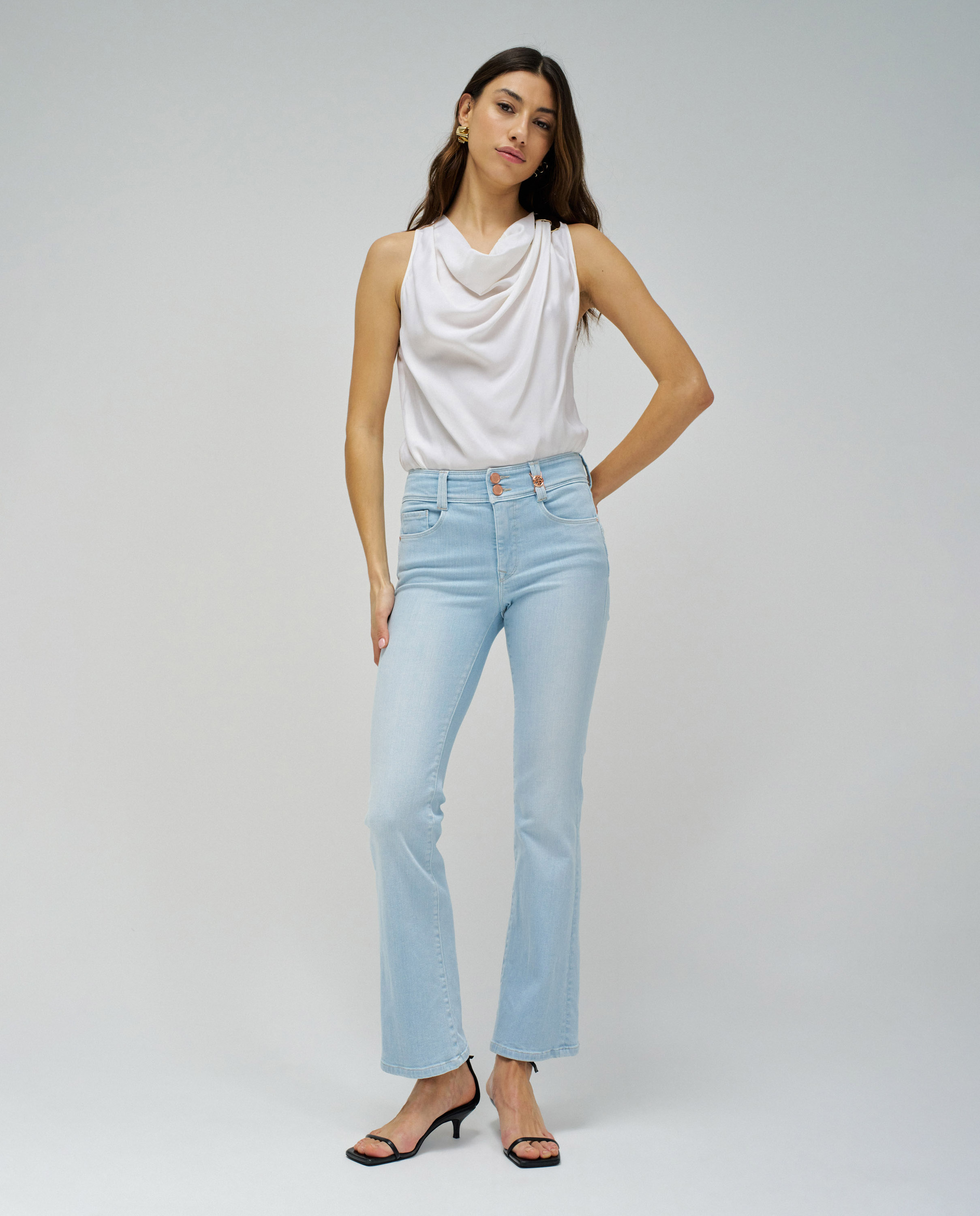 Jeans Secret Push In Bootcut de Cintura Média Azul-1
