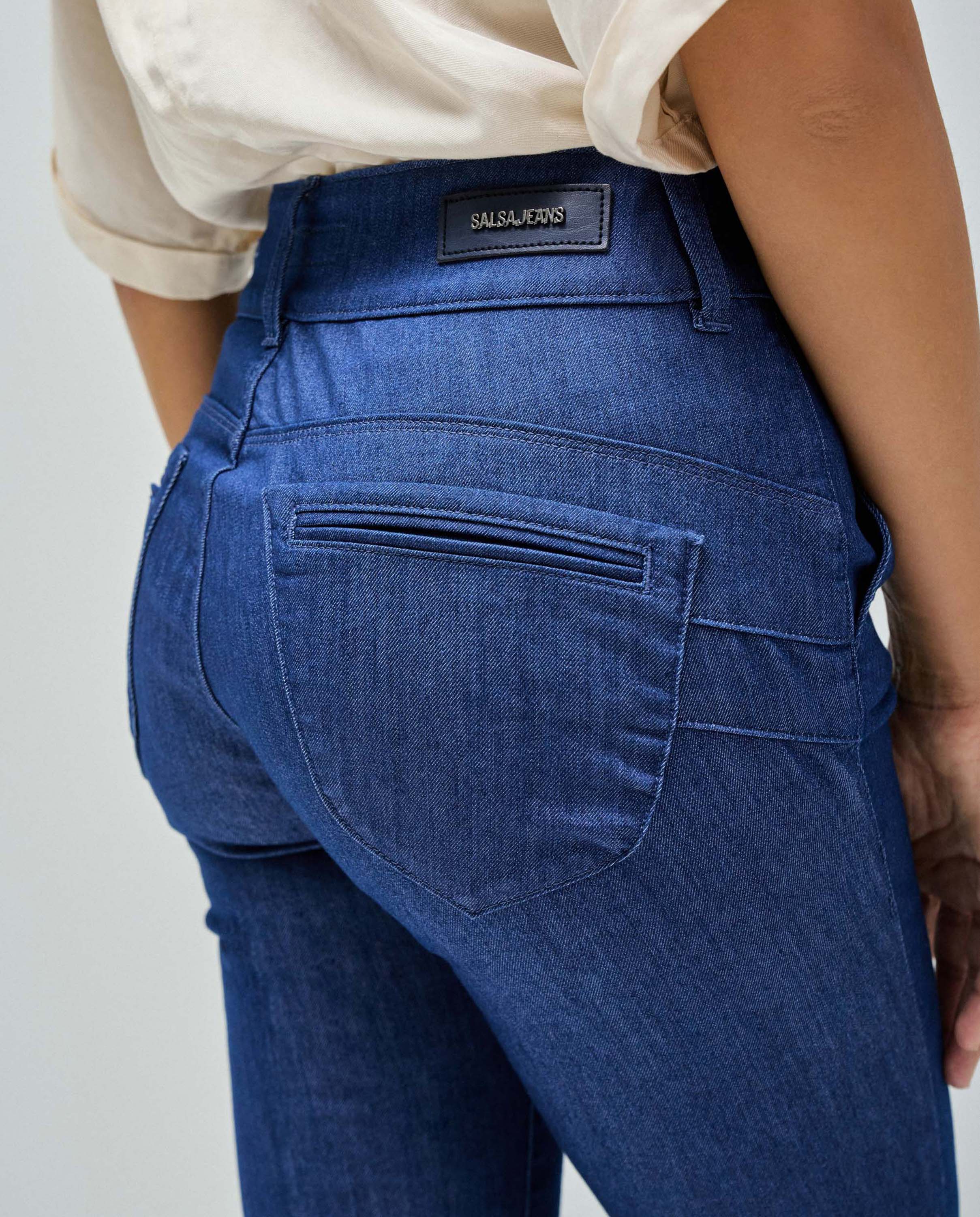 Calças Secret Calças Chino Push In Cropped Slim Azul-marinho-4