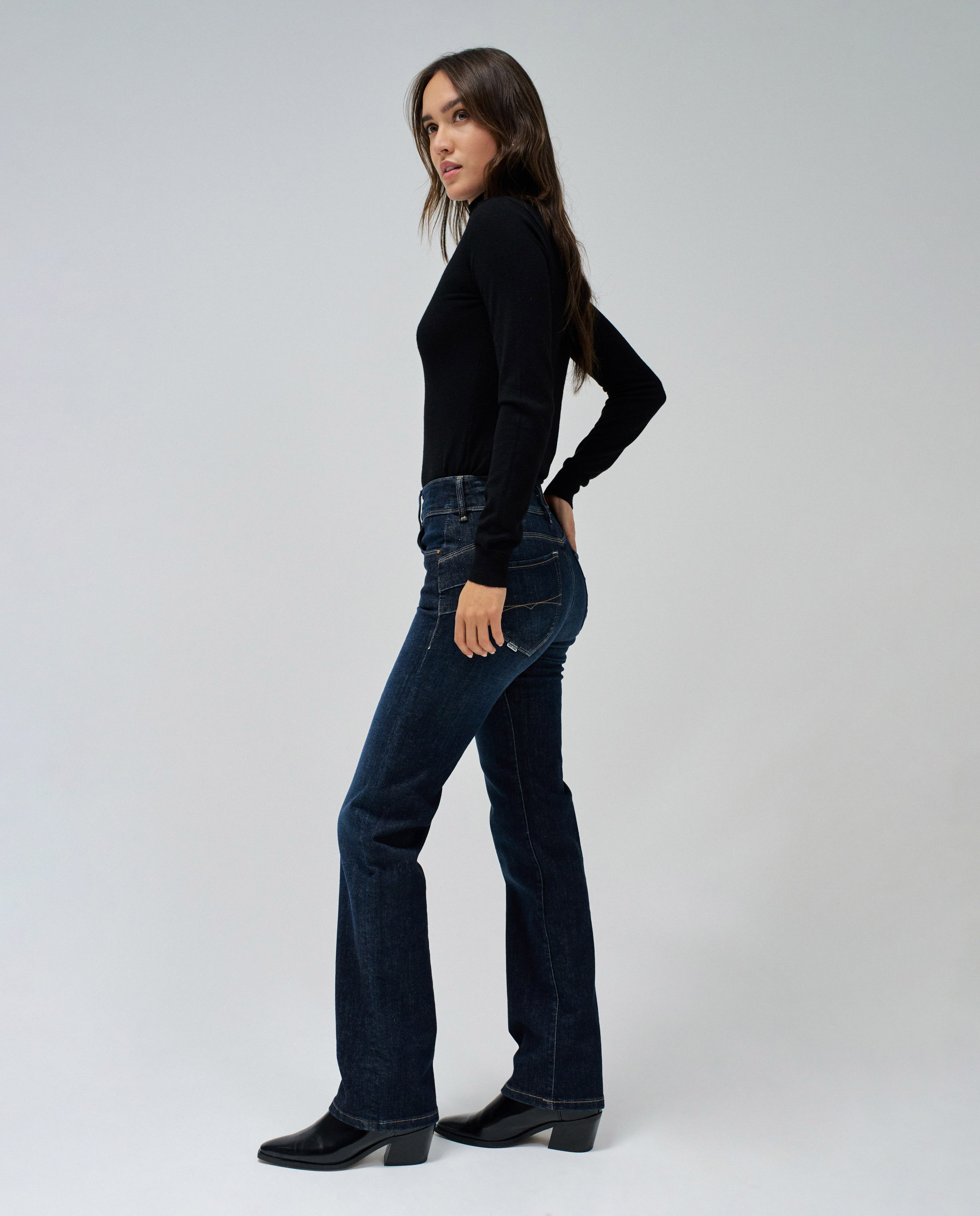 Jeans Straight Secret Push In Azul-índigo-2