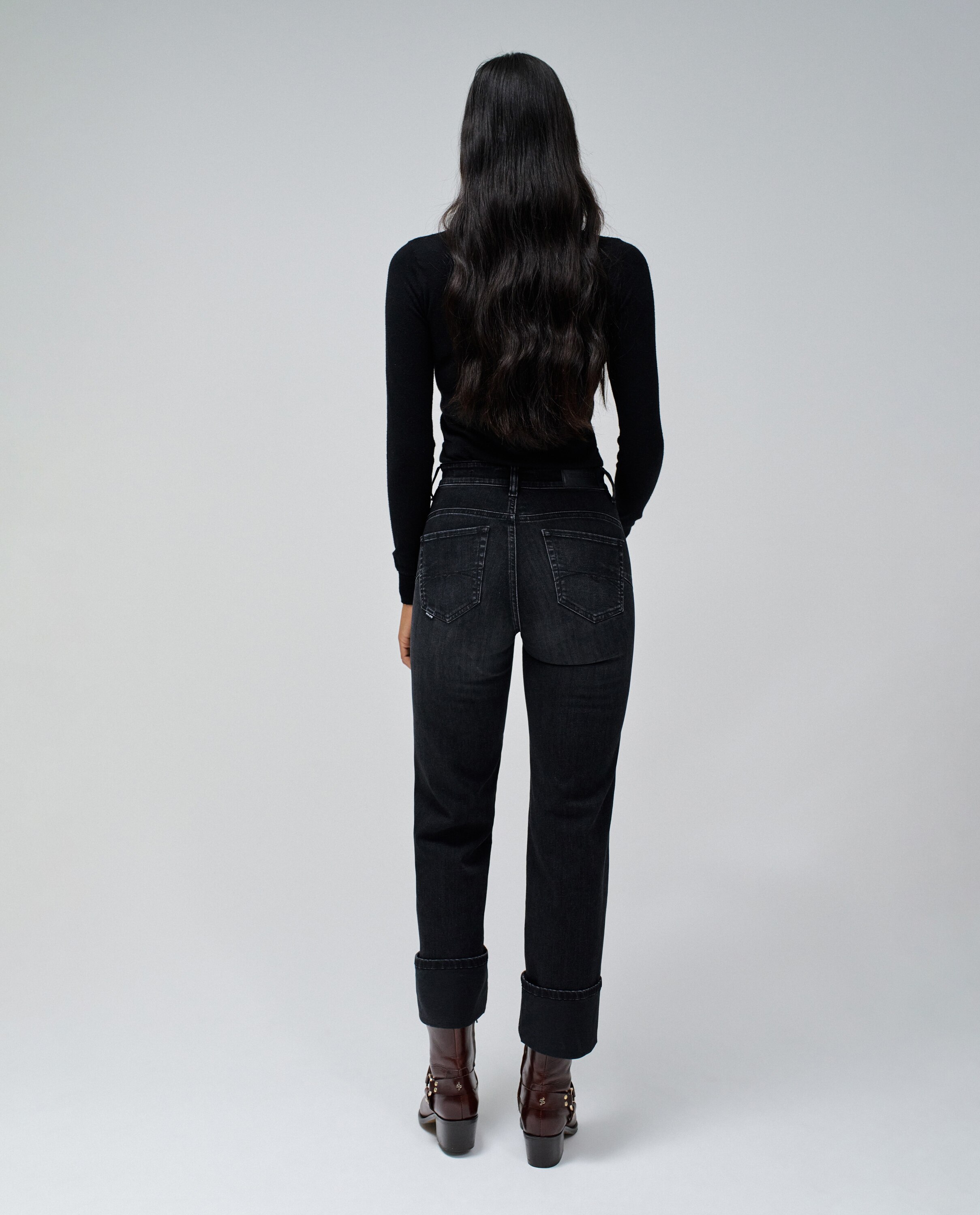 Jeans Retos Faith Push In Cinzento-escuro-3