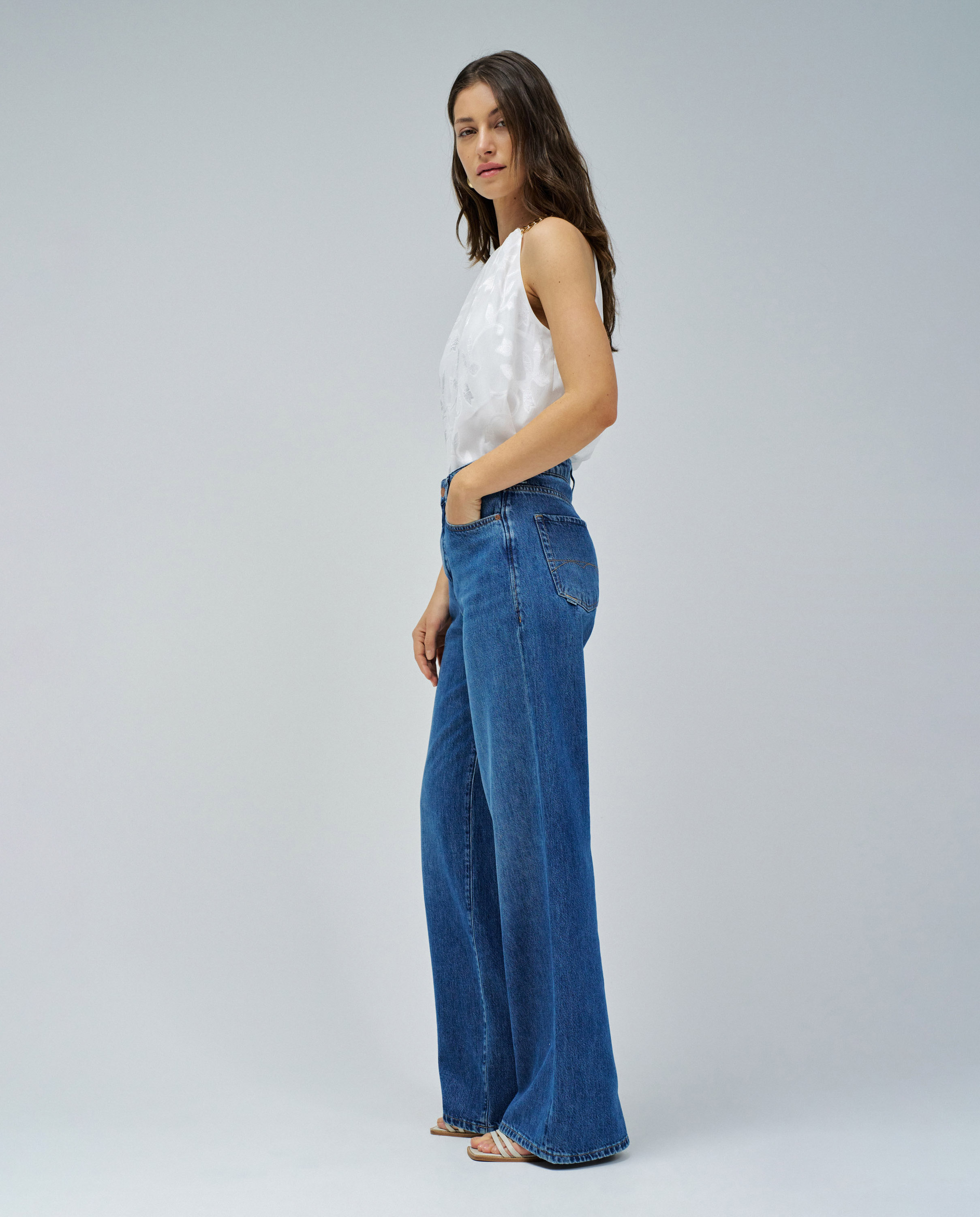 Jeans Wide Leg Azul-2