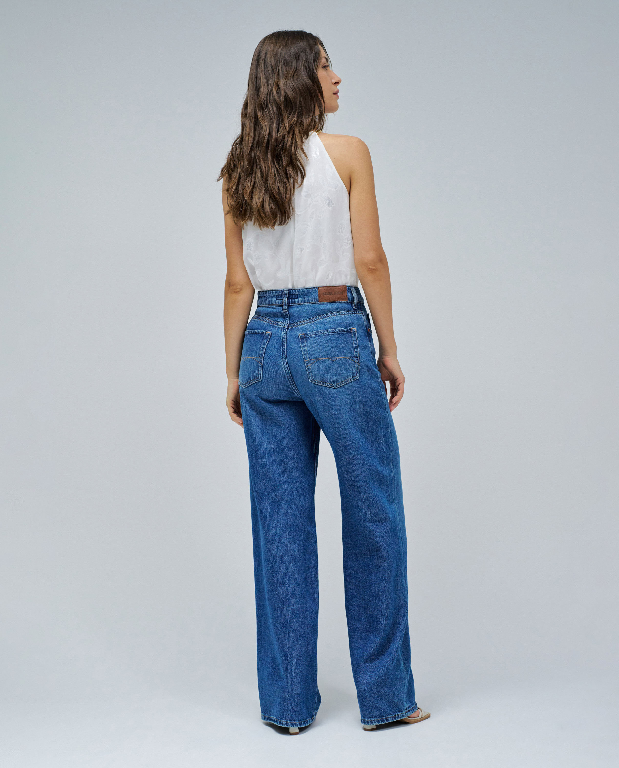 Jeans Wide Leg Azul-3