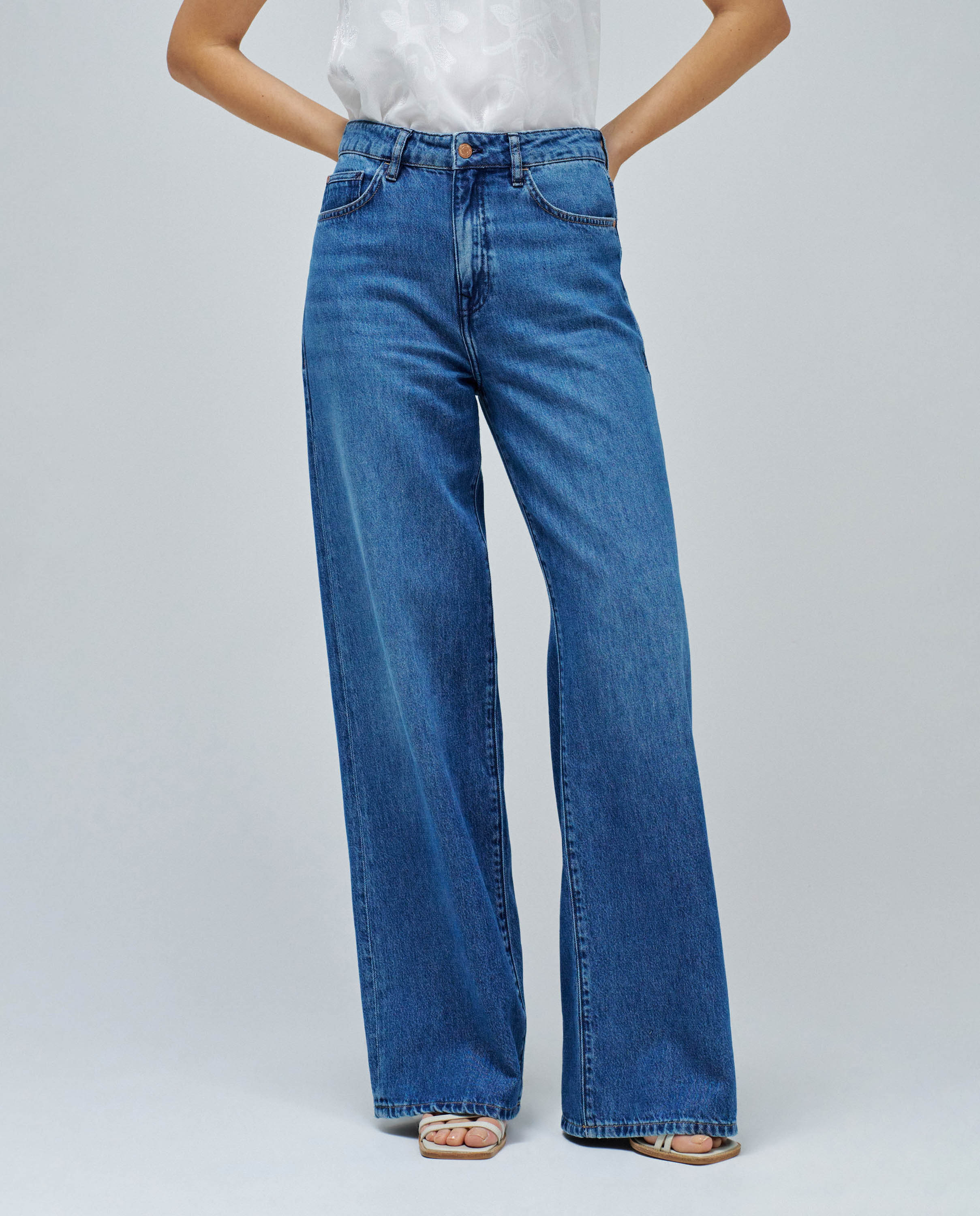 Jeans Wide Leg Azul-5
