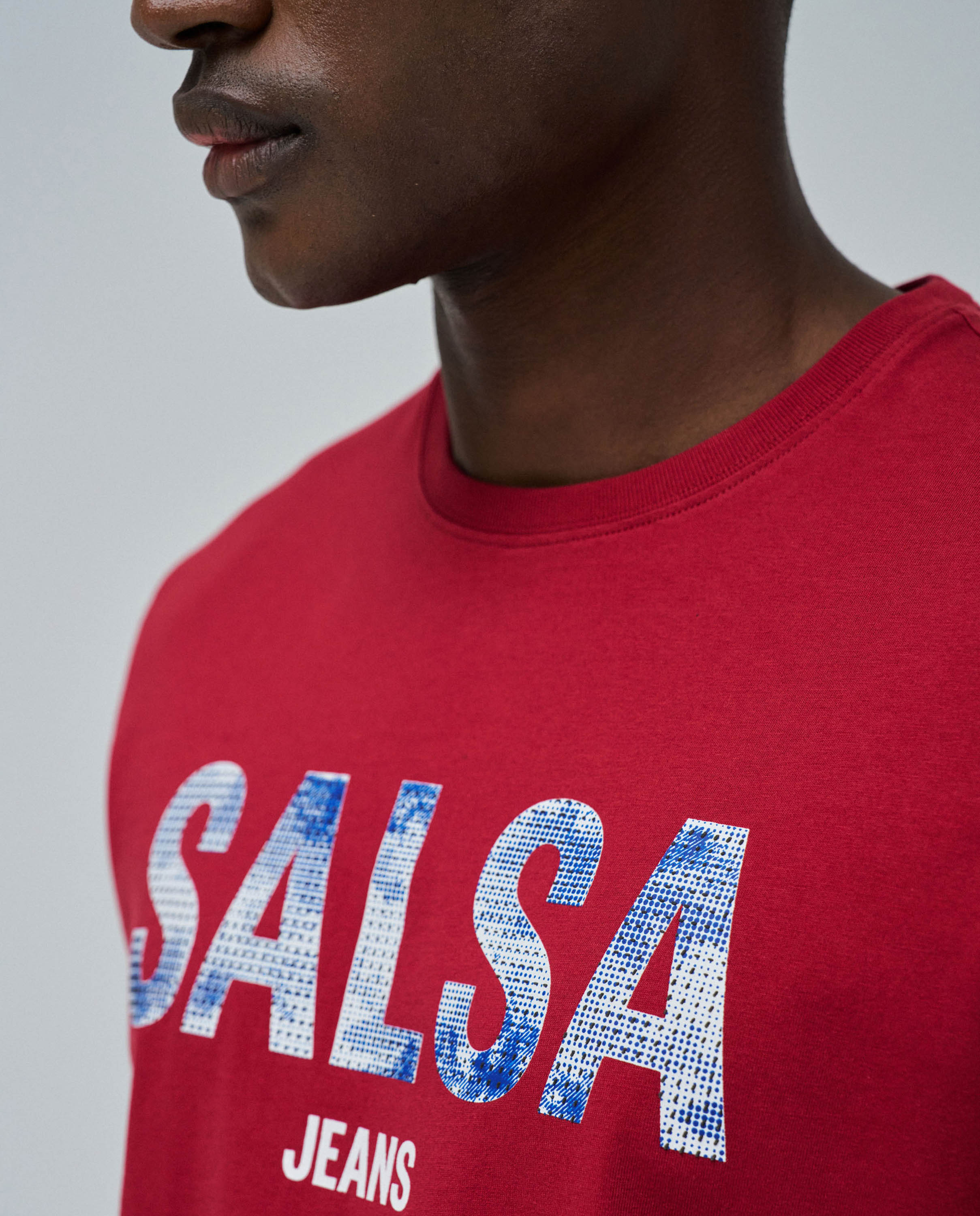 T-shirt com Branding de Manga Curta Vermelho-4