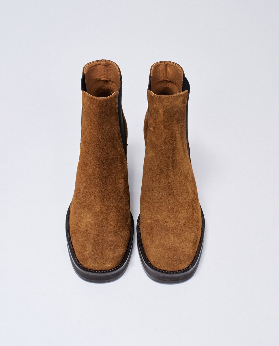 Botas de Camurça com Elásticos Camel-3