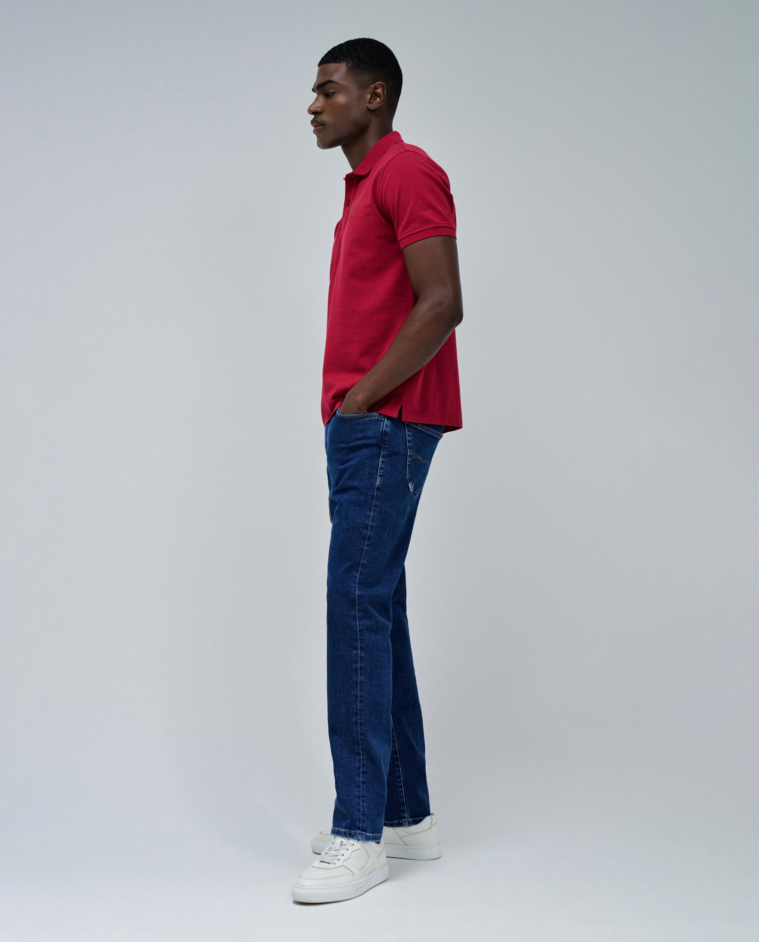 Polo com Branding Vermelho-2