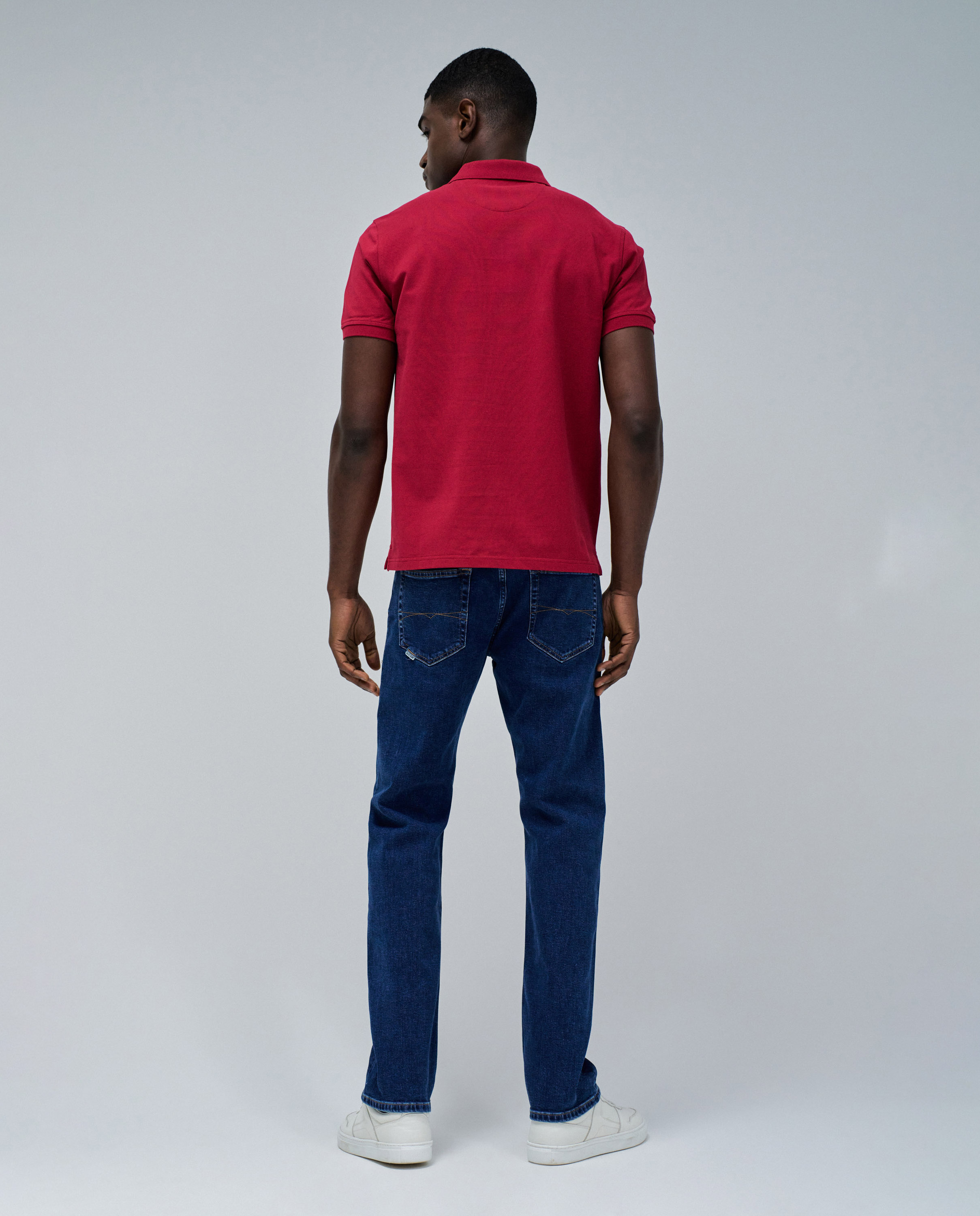 Polo com Branding Vermelho-3