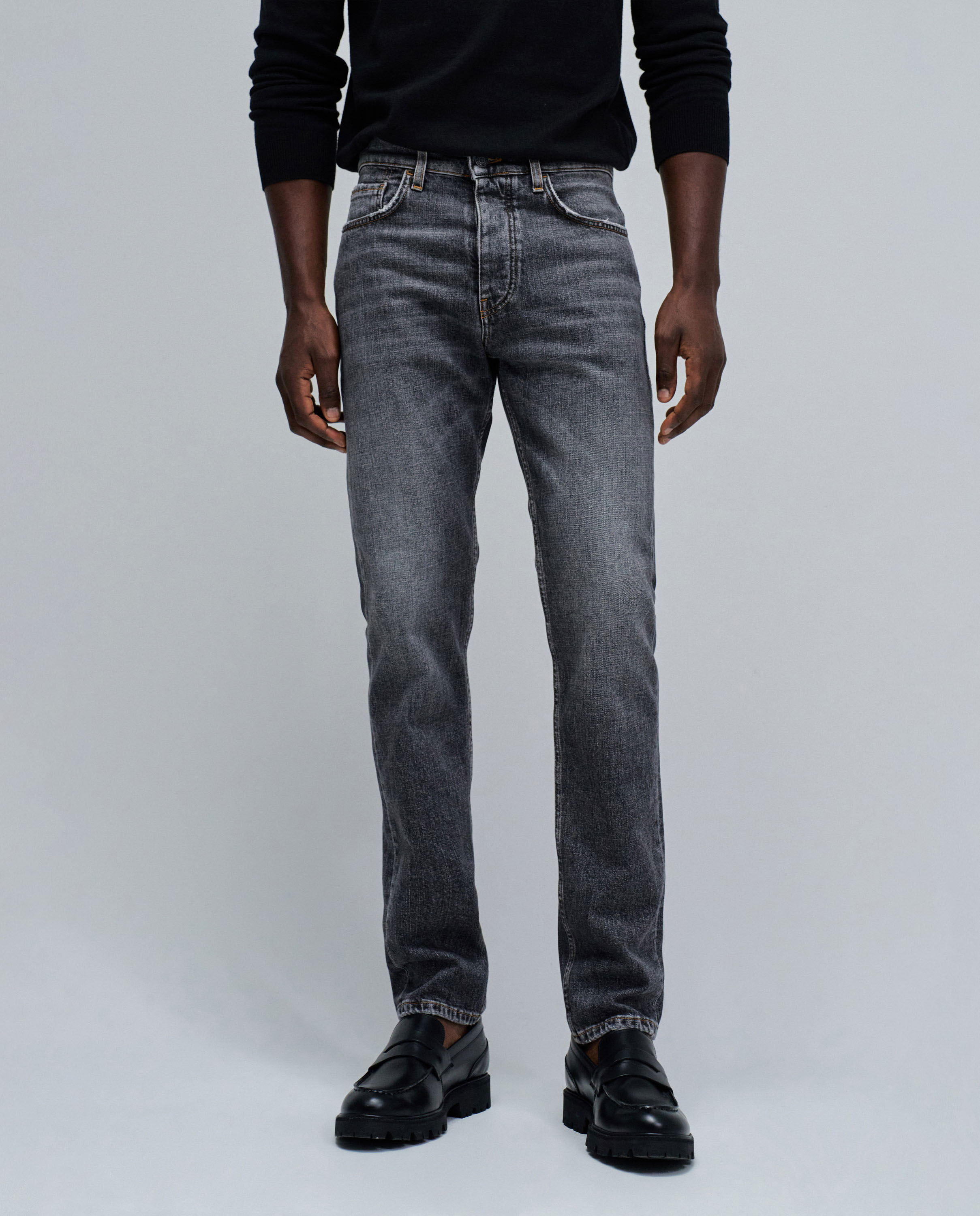 Jeans Slim Fit Preto-5