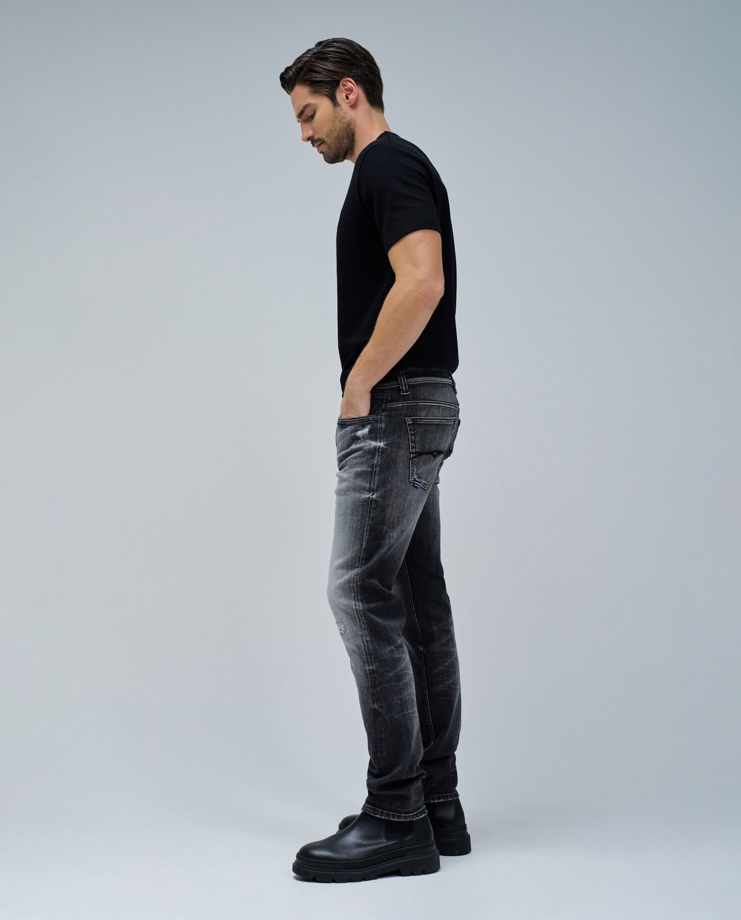 Jeans Slim Fit Craft Series Preto / Cinzento-2
