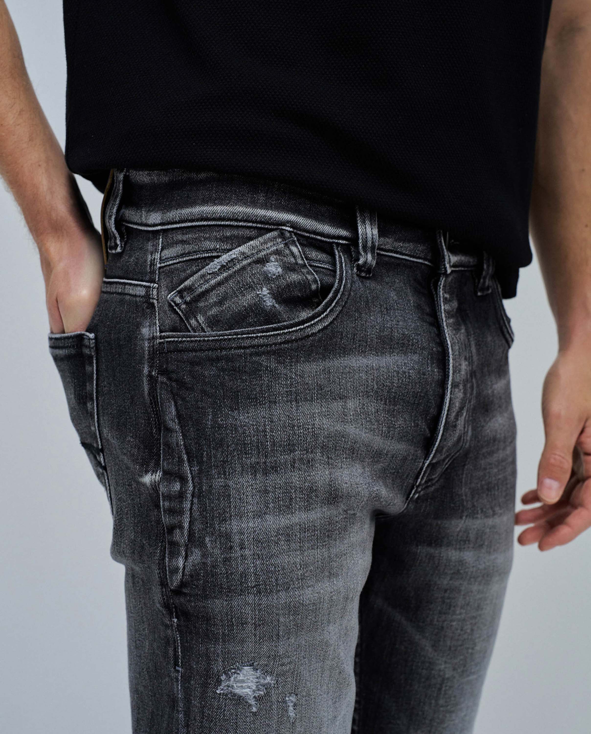 Jeans Slim Fit Craft Series Preto / Cinzento-4