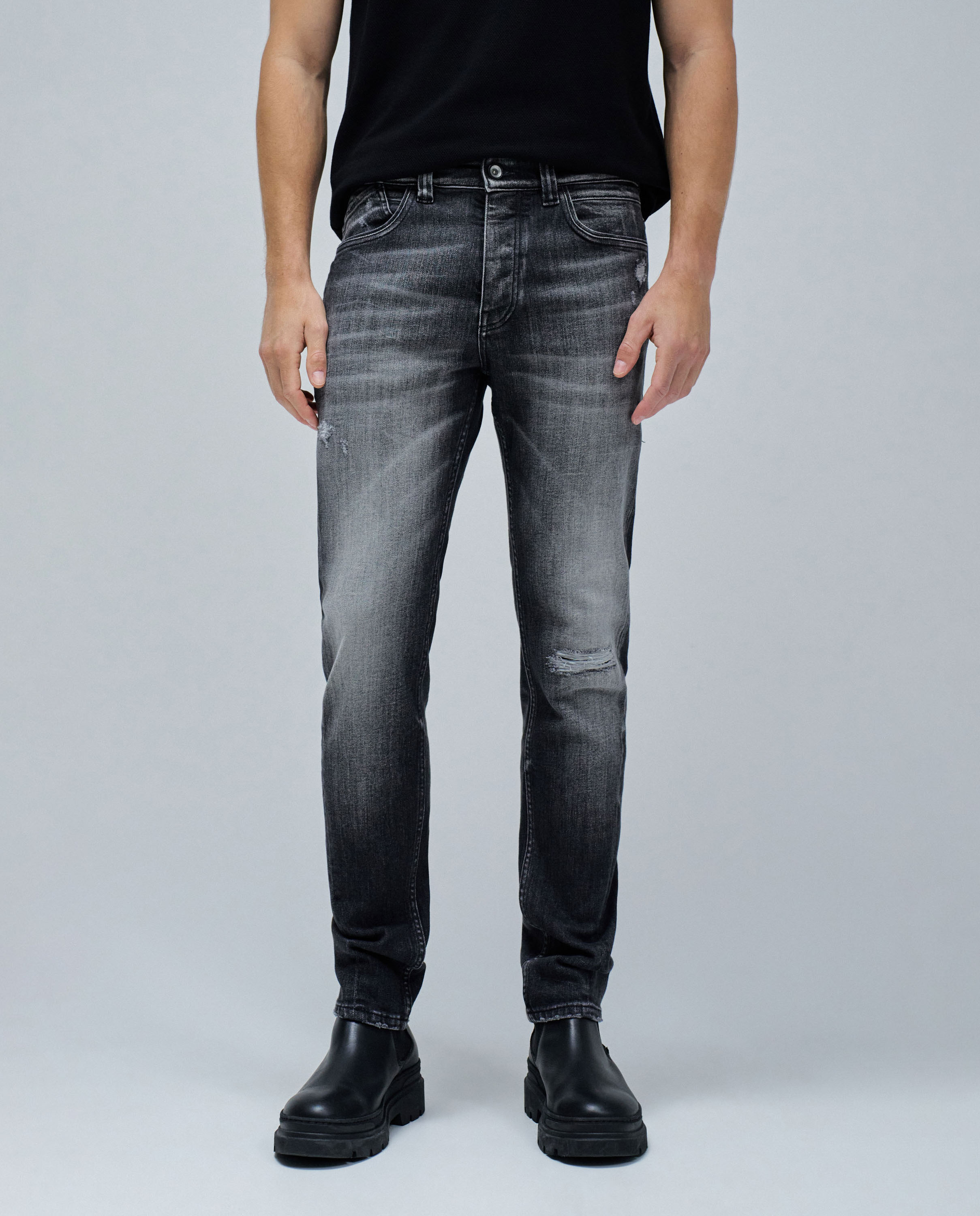 Jeans Slim Fit Craft Series Preto / Cinzento-5