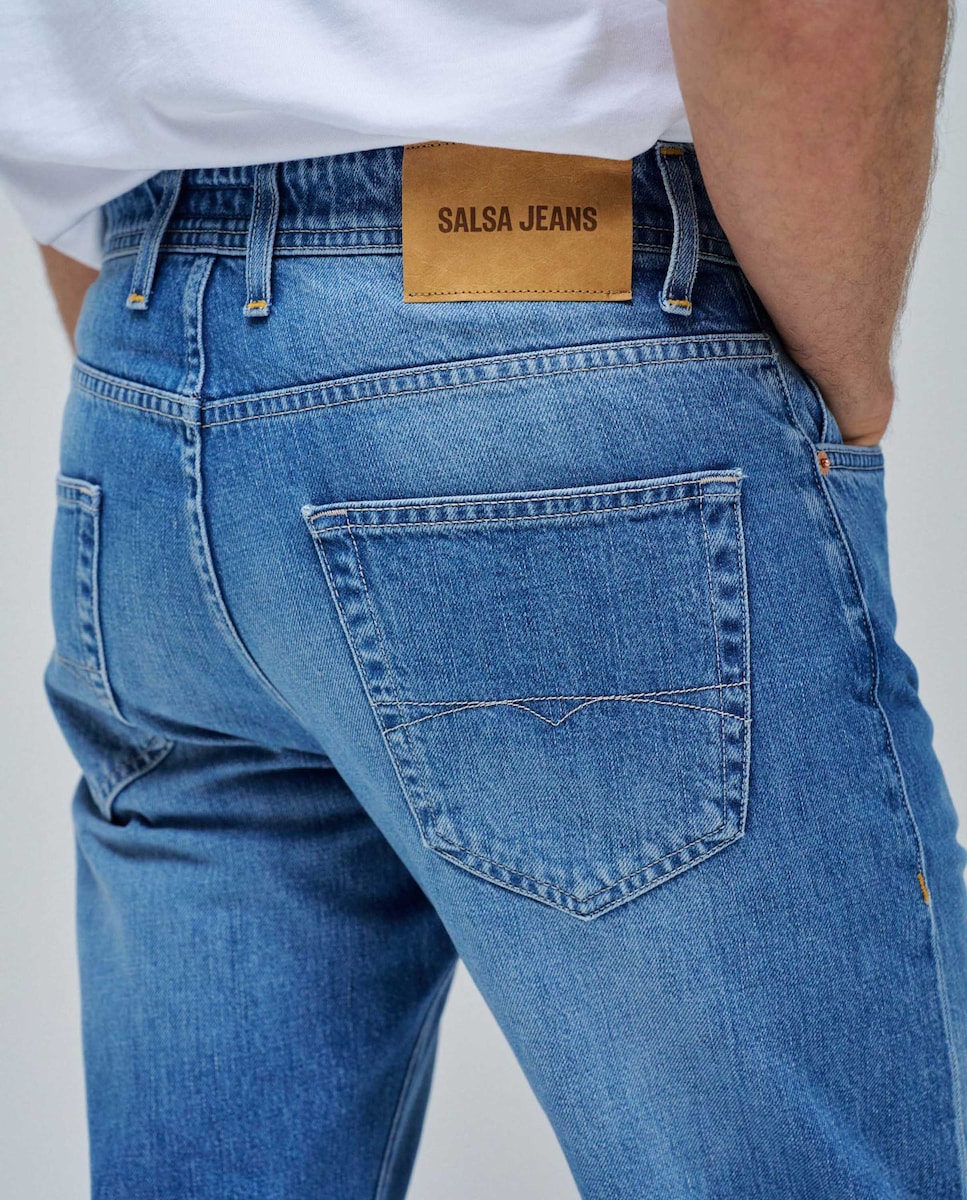 Jeans Straight Fit Azul-4