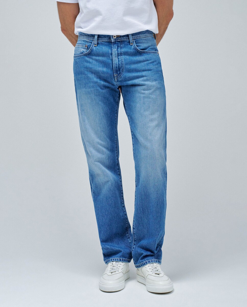 Jeans Straight Fit Azul-5