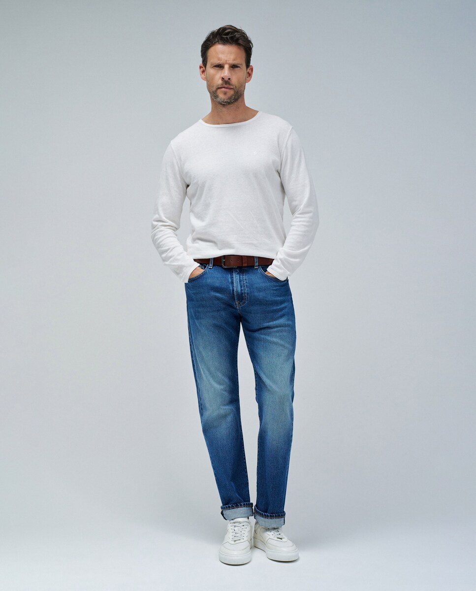 Jeans Straight Fit Azul-1
