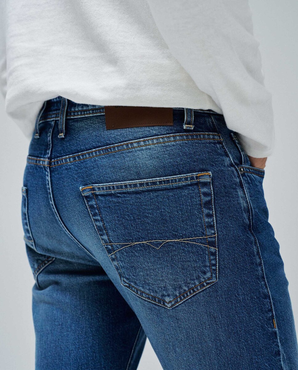 Jeans Straight Fit Azul-4