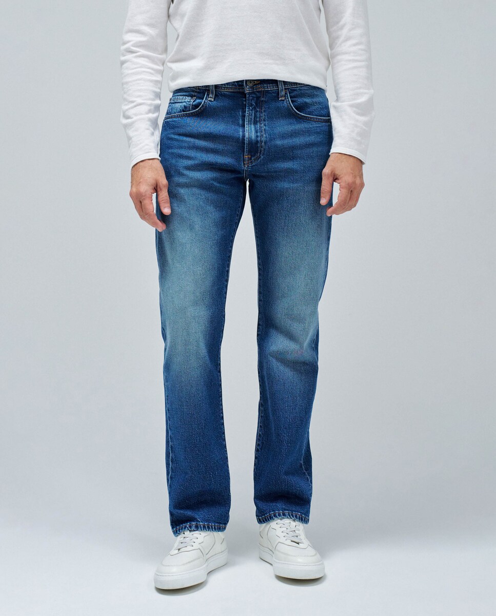 Jeans Straight Fit Azul-5