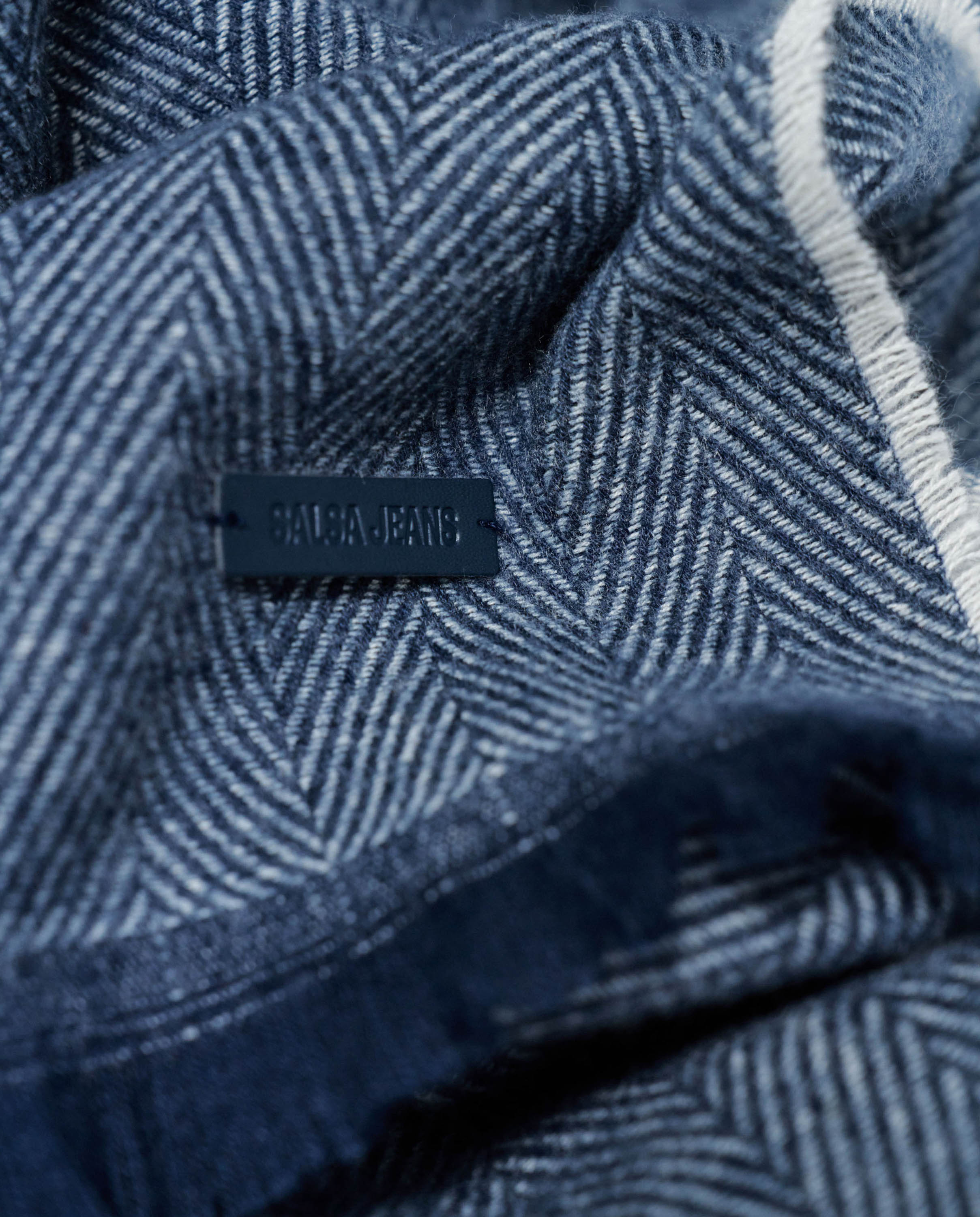 Cachecol Às Riscas Azul / Branco-2