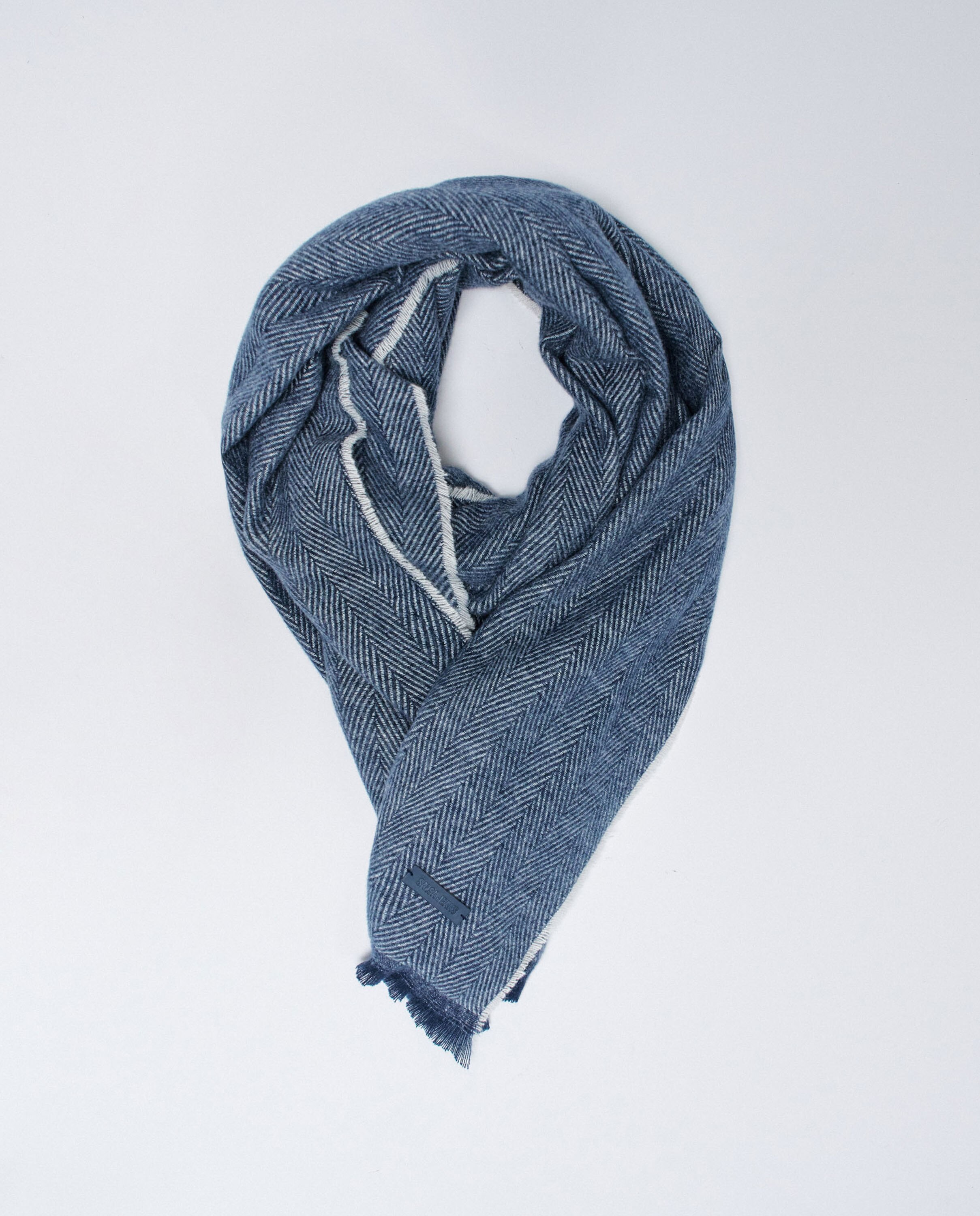 Cachecol Às Riscas Azul / Branco-3