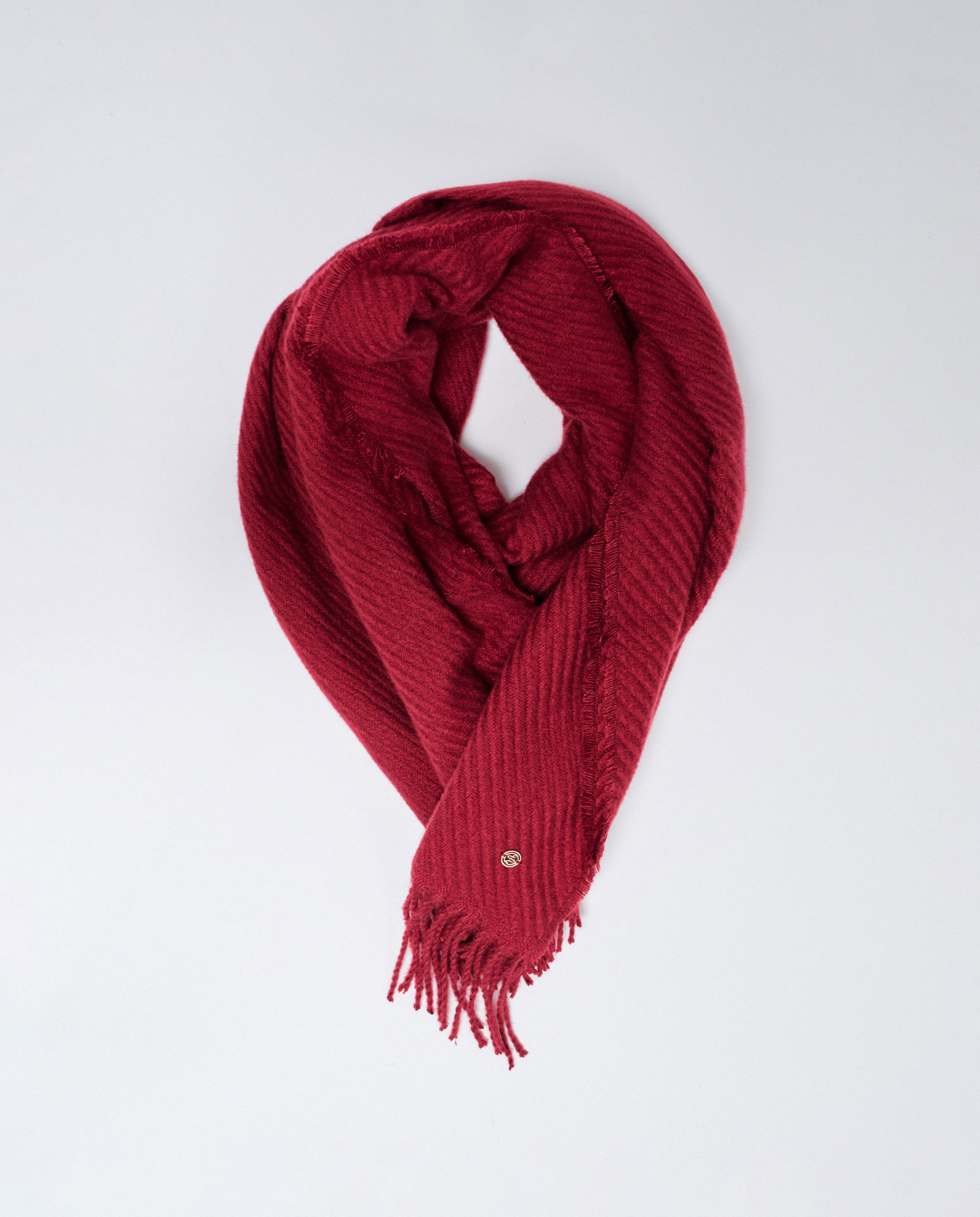 Cachecol com Franjas Vermelho-3