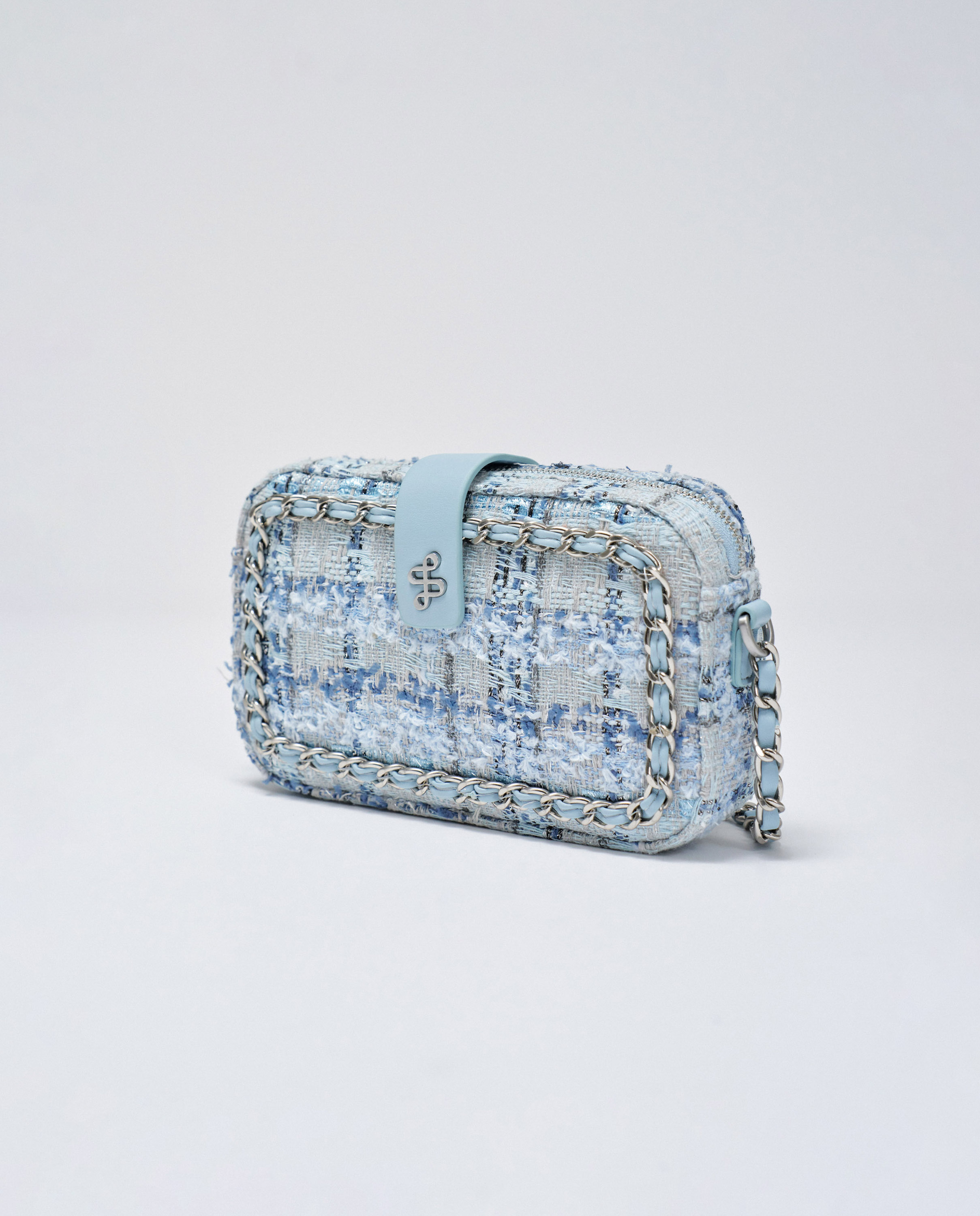 Mala de Tweed Azul-claro-2