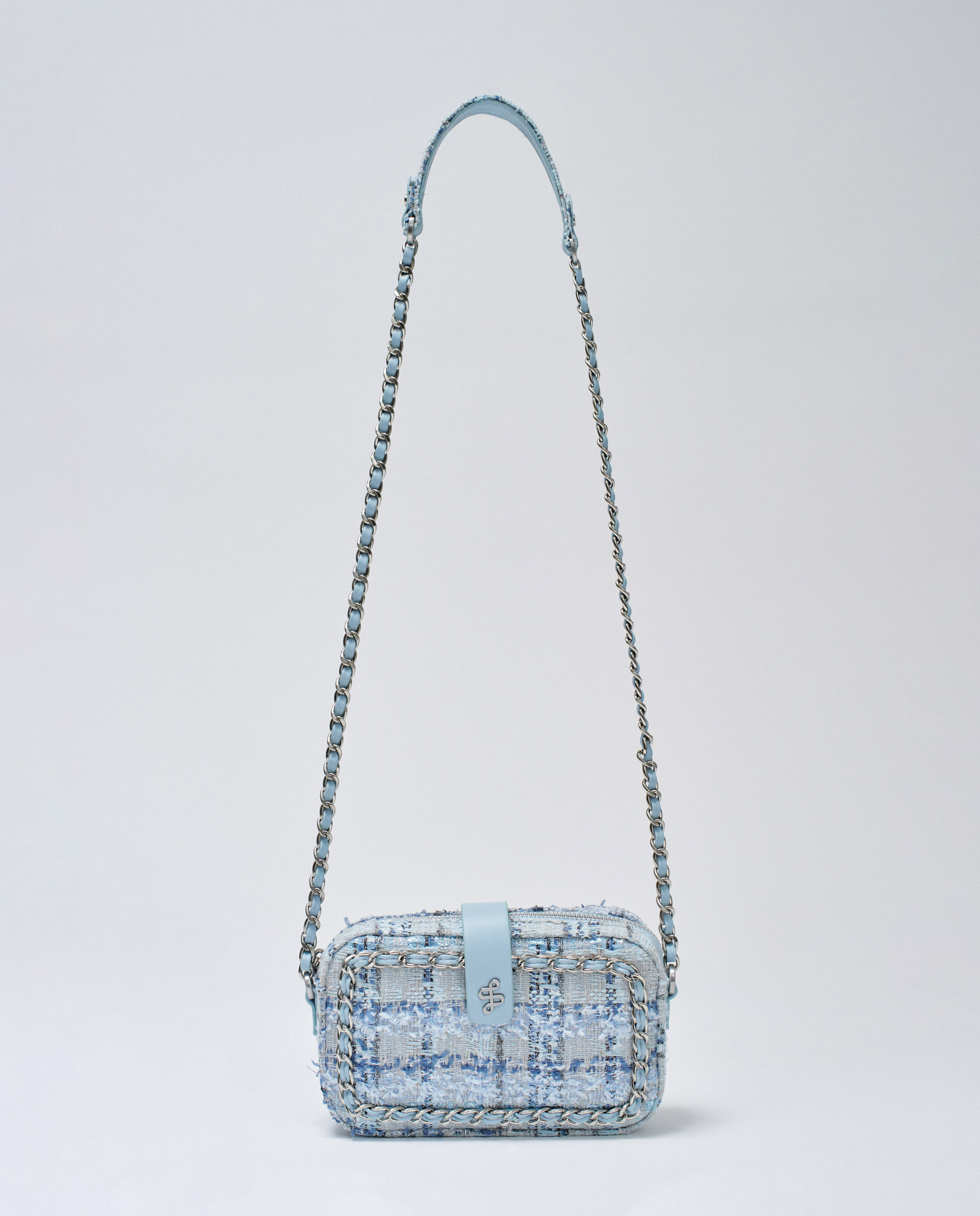 Mala de Tweed Azul-claro-4