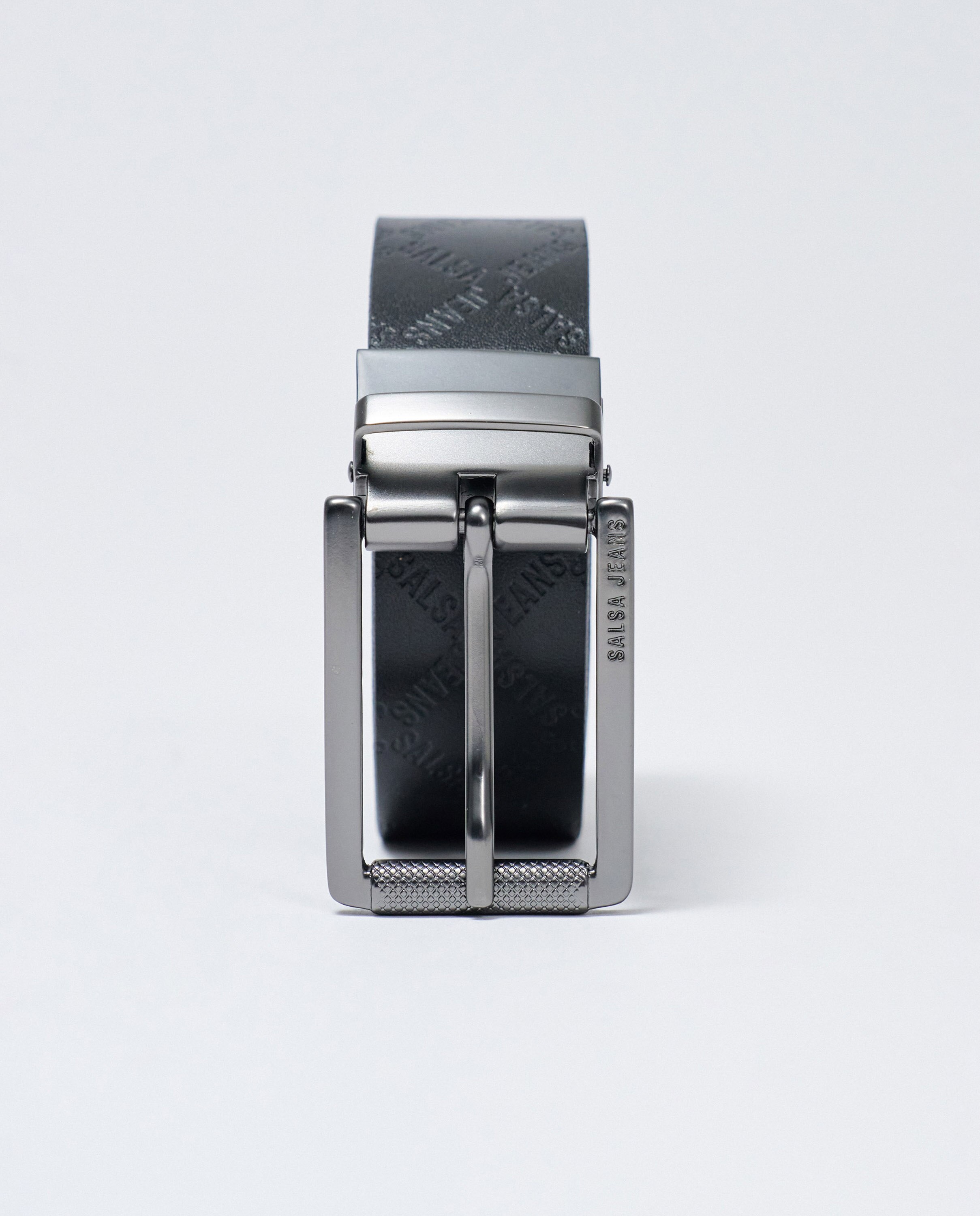 Cinto de Couro Reversível Preto-3