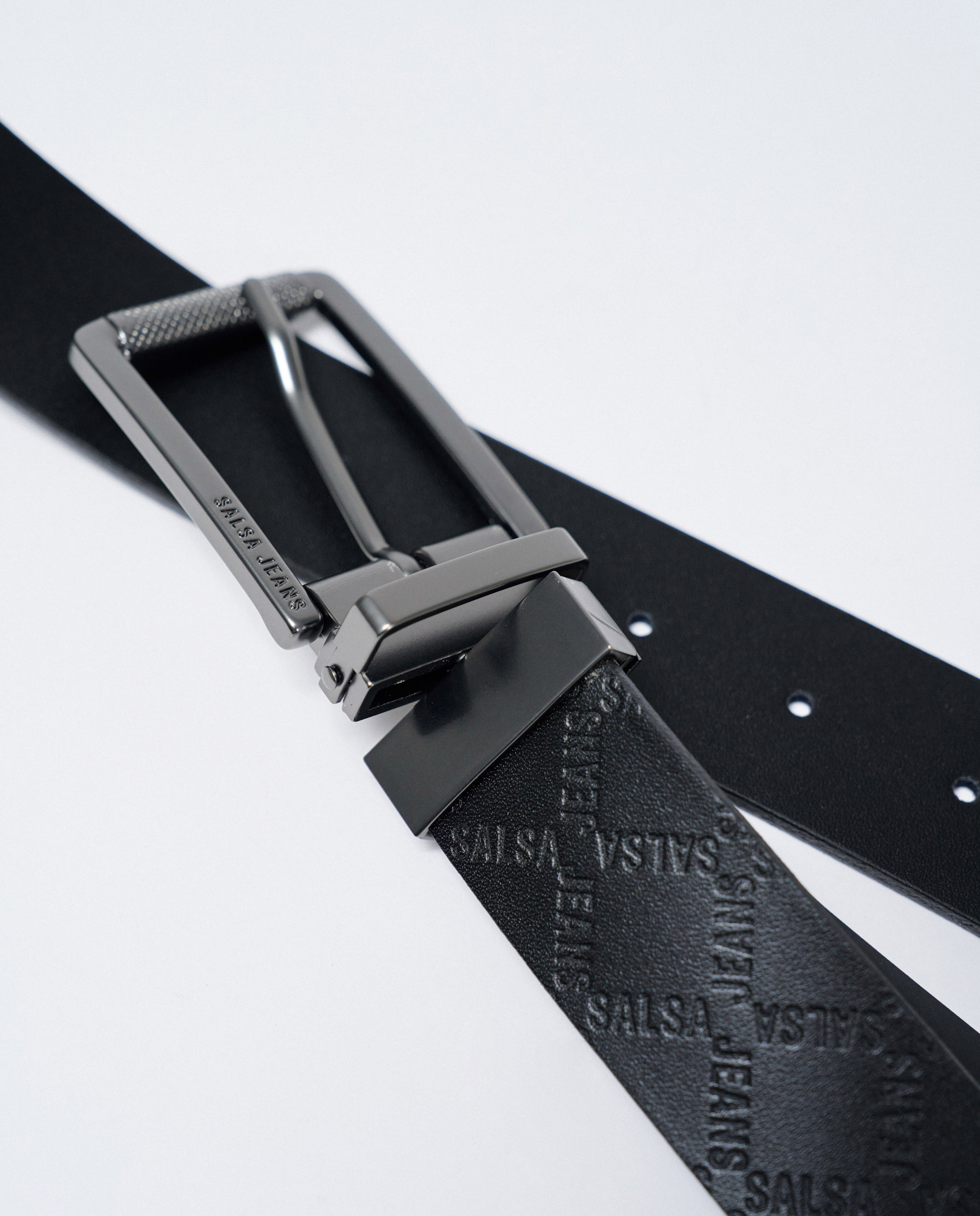 Cinto de Couro Reversível Preto-5