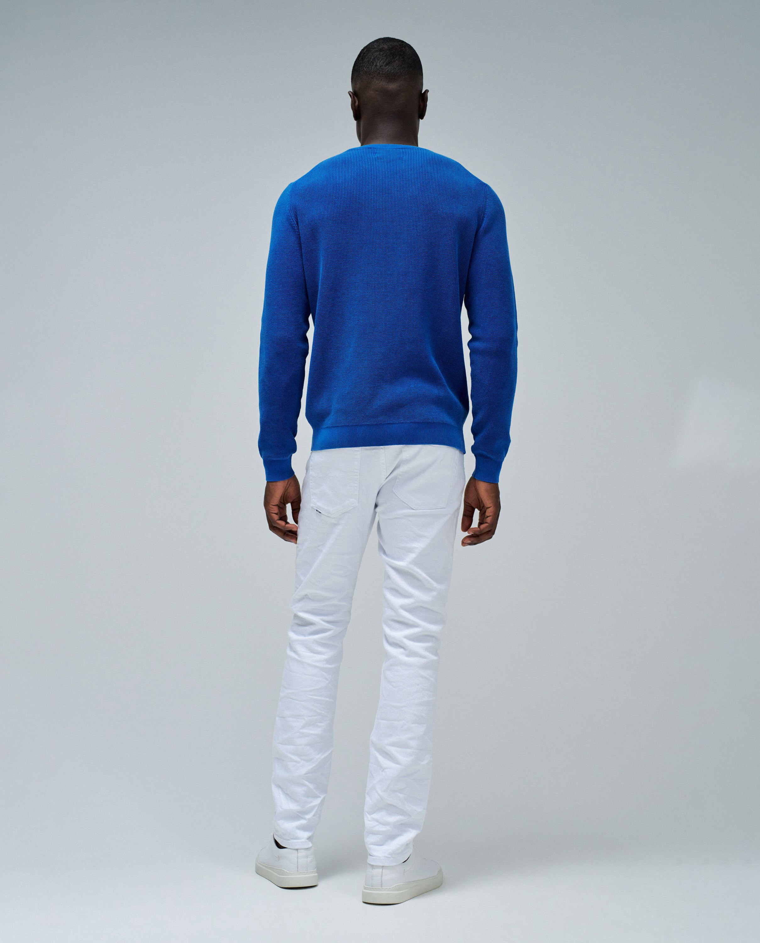 Camisola de Malha com Textura Azul-3