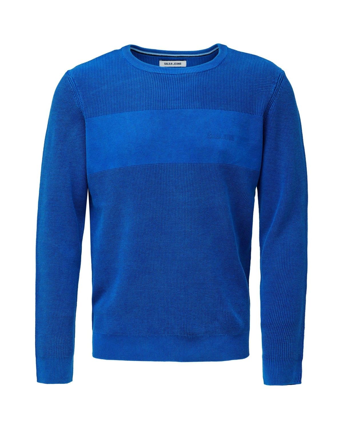 Camisola de Malha com Textura Azul-6