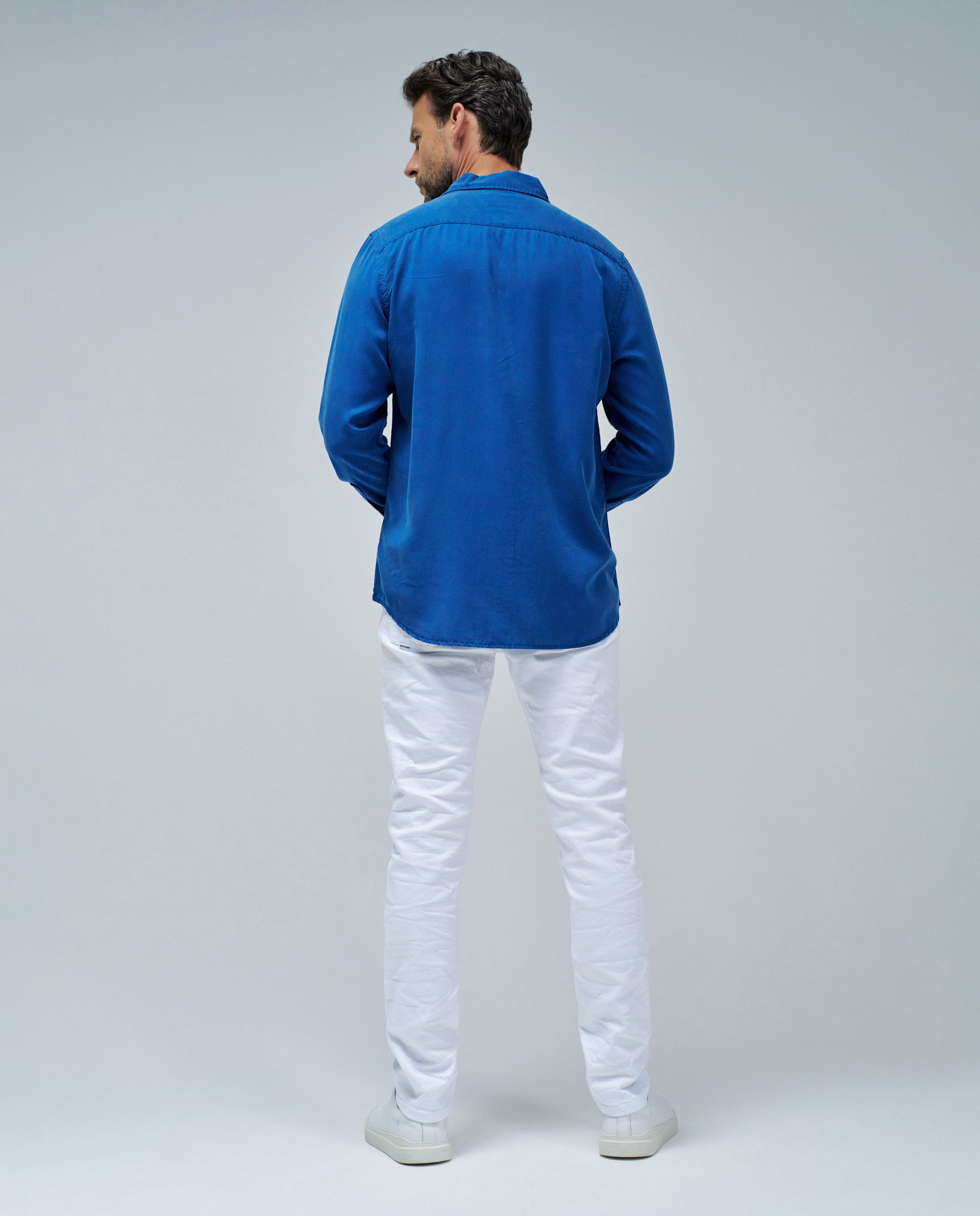 Camisa em Denim Leve Azul denim-3