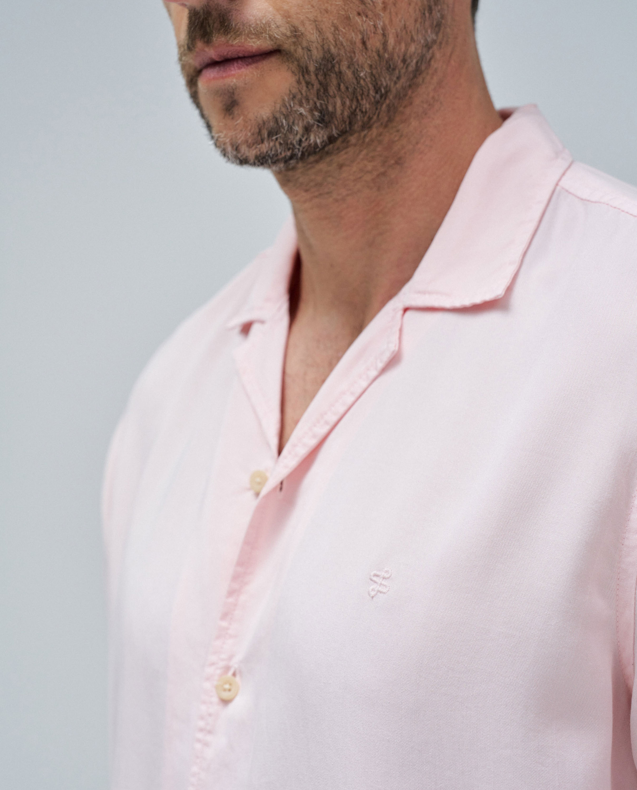 Camisa em Denim Leve Rosa-claro-4
