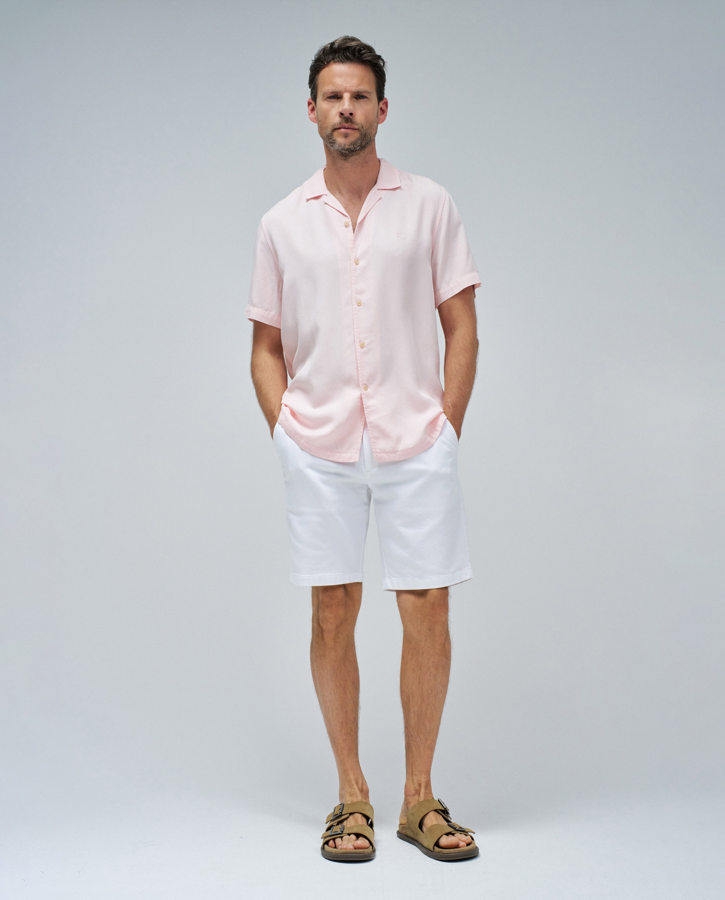 Camisa em Denim Leve Rosa-claro-5