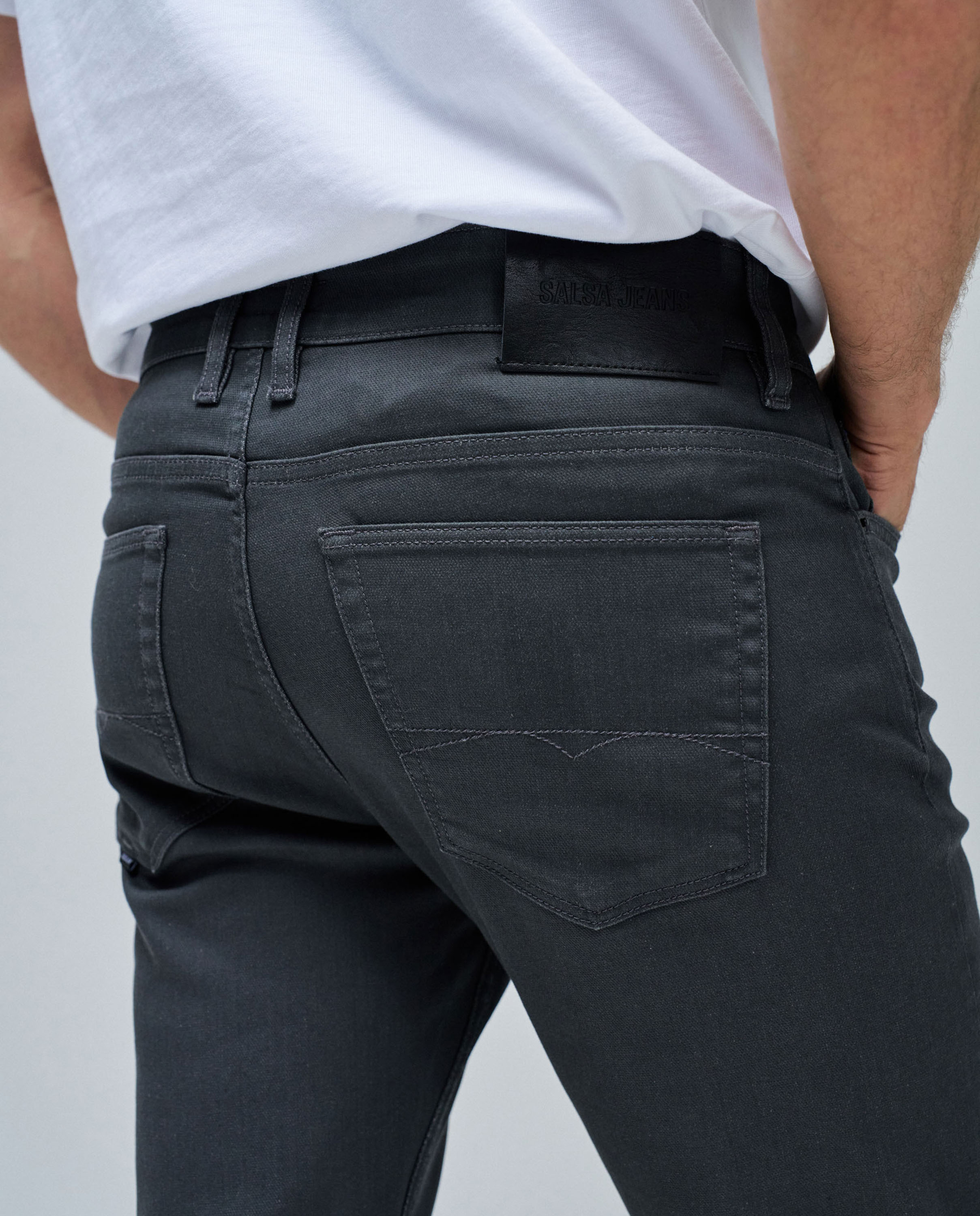 Calças Cinco Bolsos Slim Fit S-activ Cinzento-escuro-4