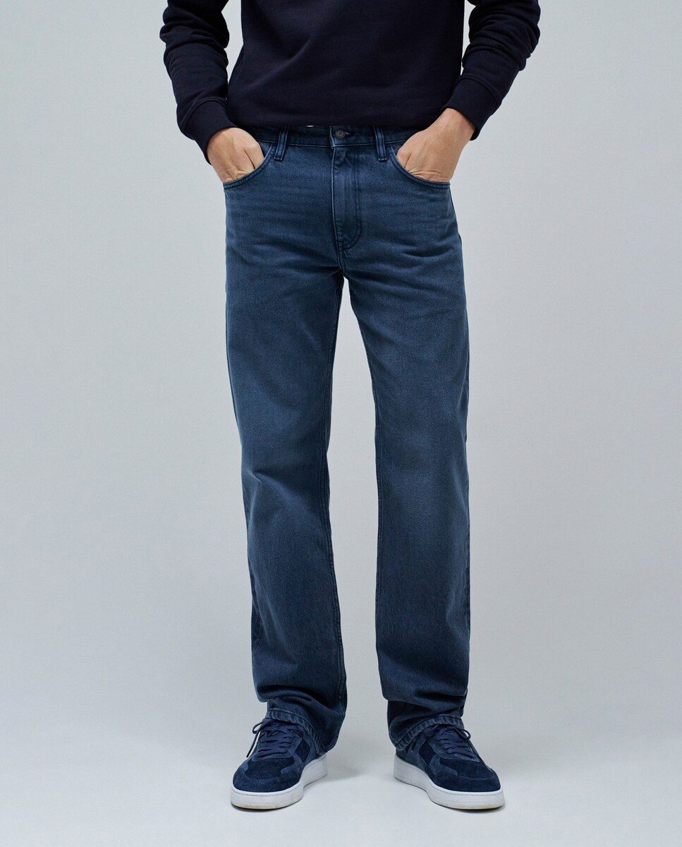 Jeans Straight Fit Azul denim-5
