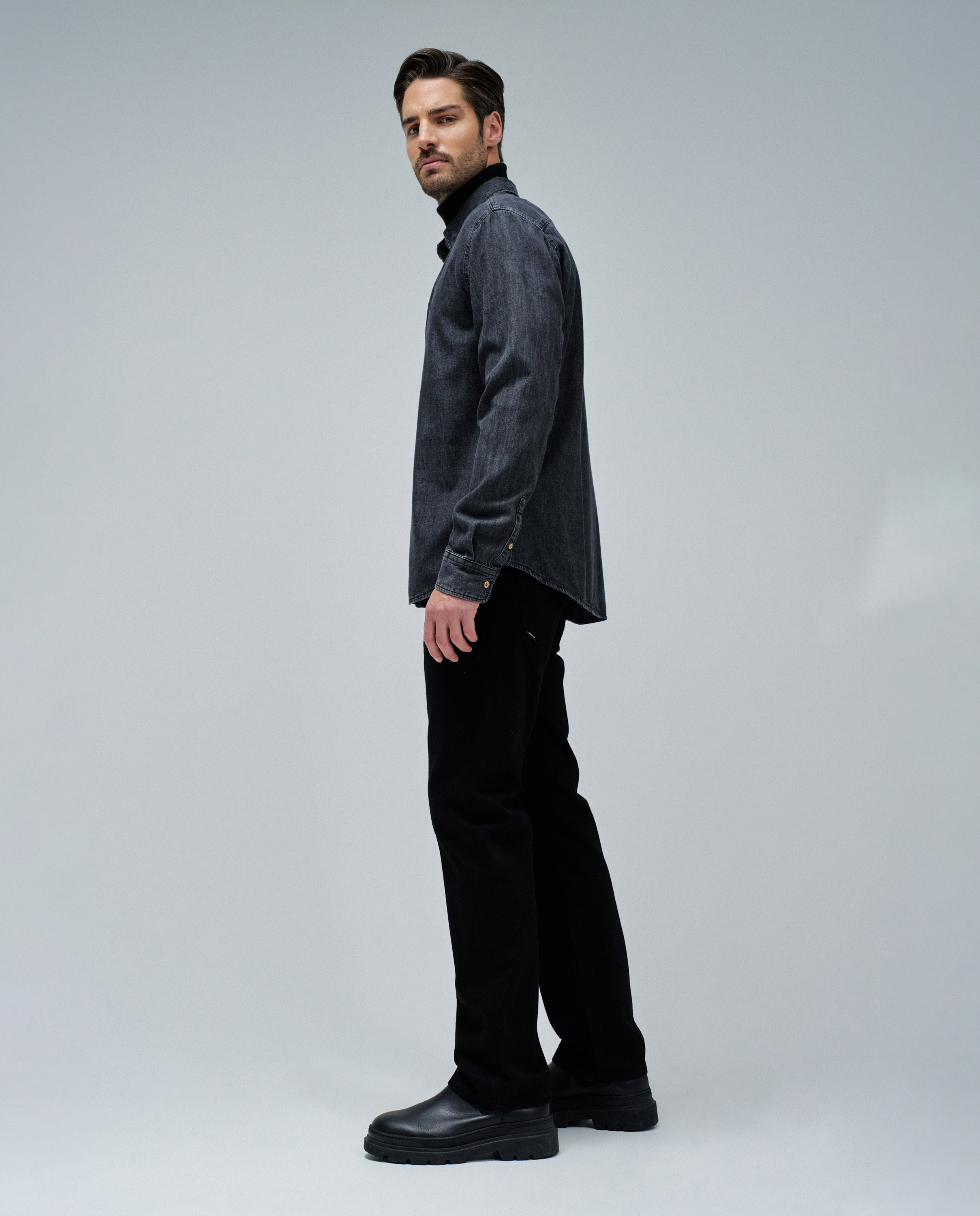 Camisa Jeans Preto-2