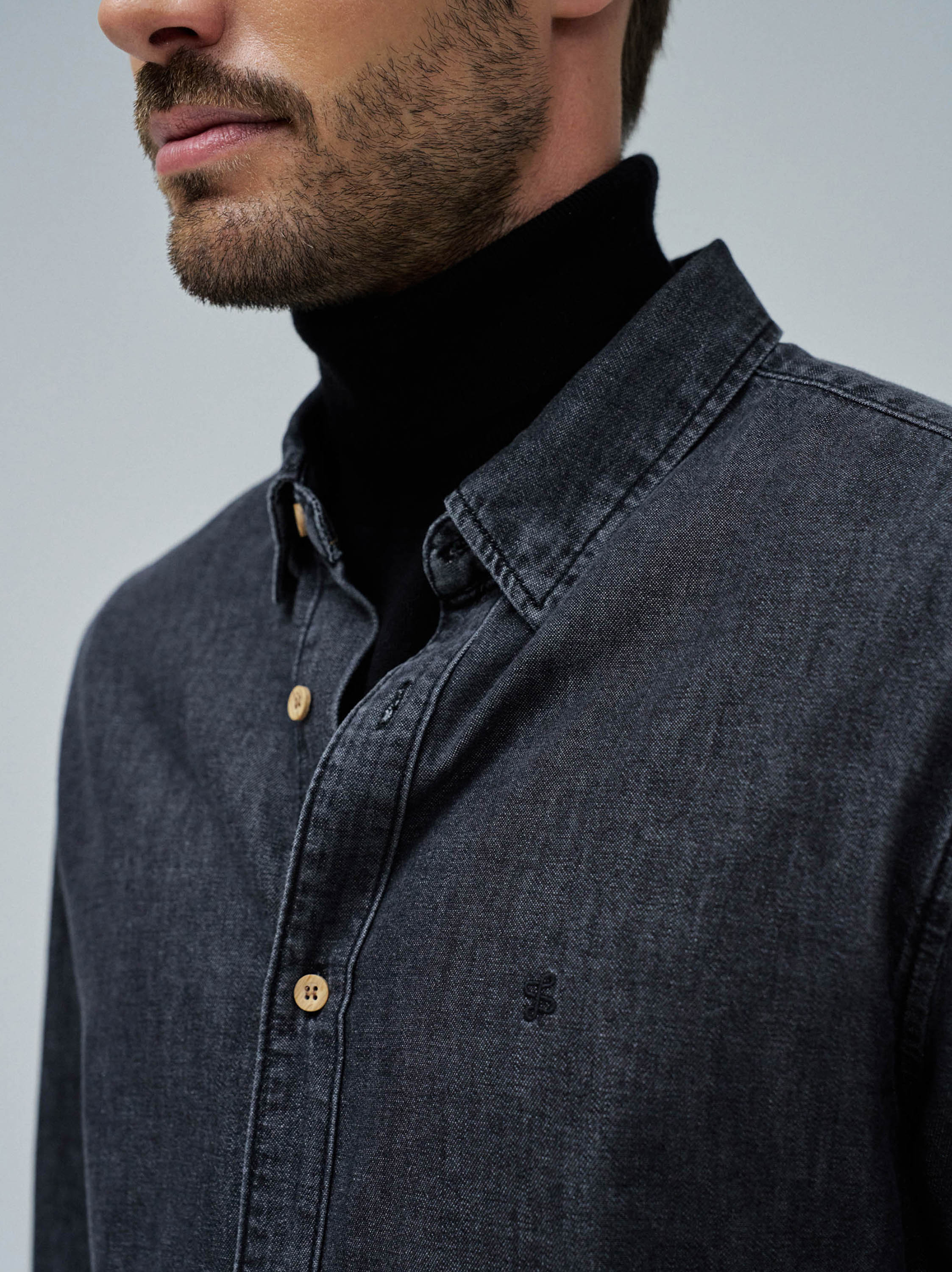 Camisa Jeans Preto-4