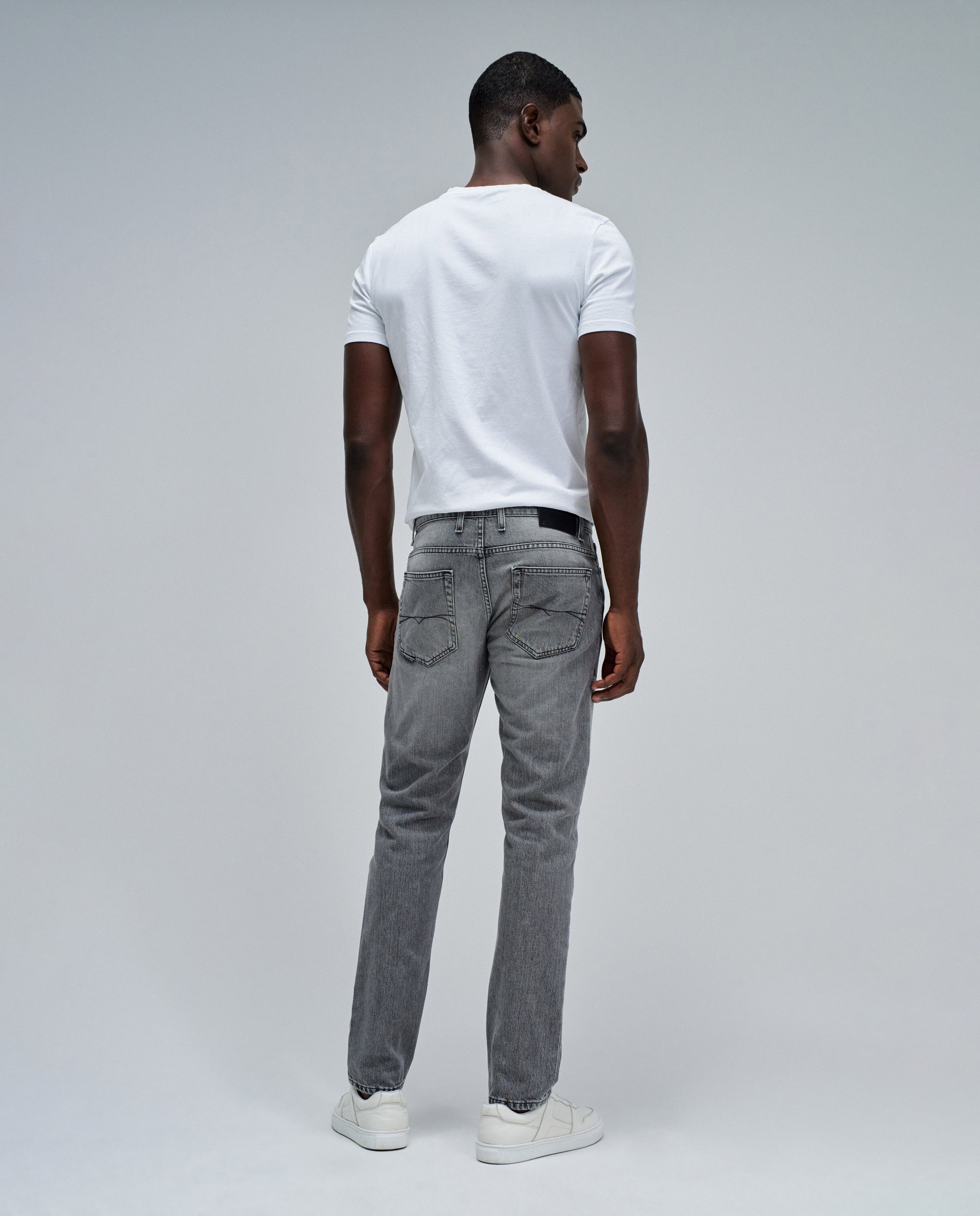Jeans Fit Regular Cinzento-3