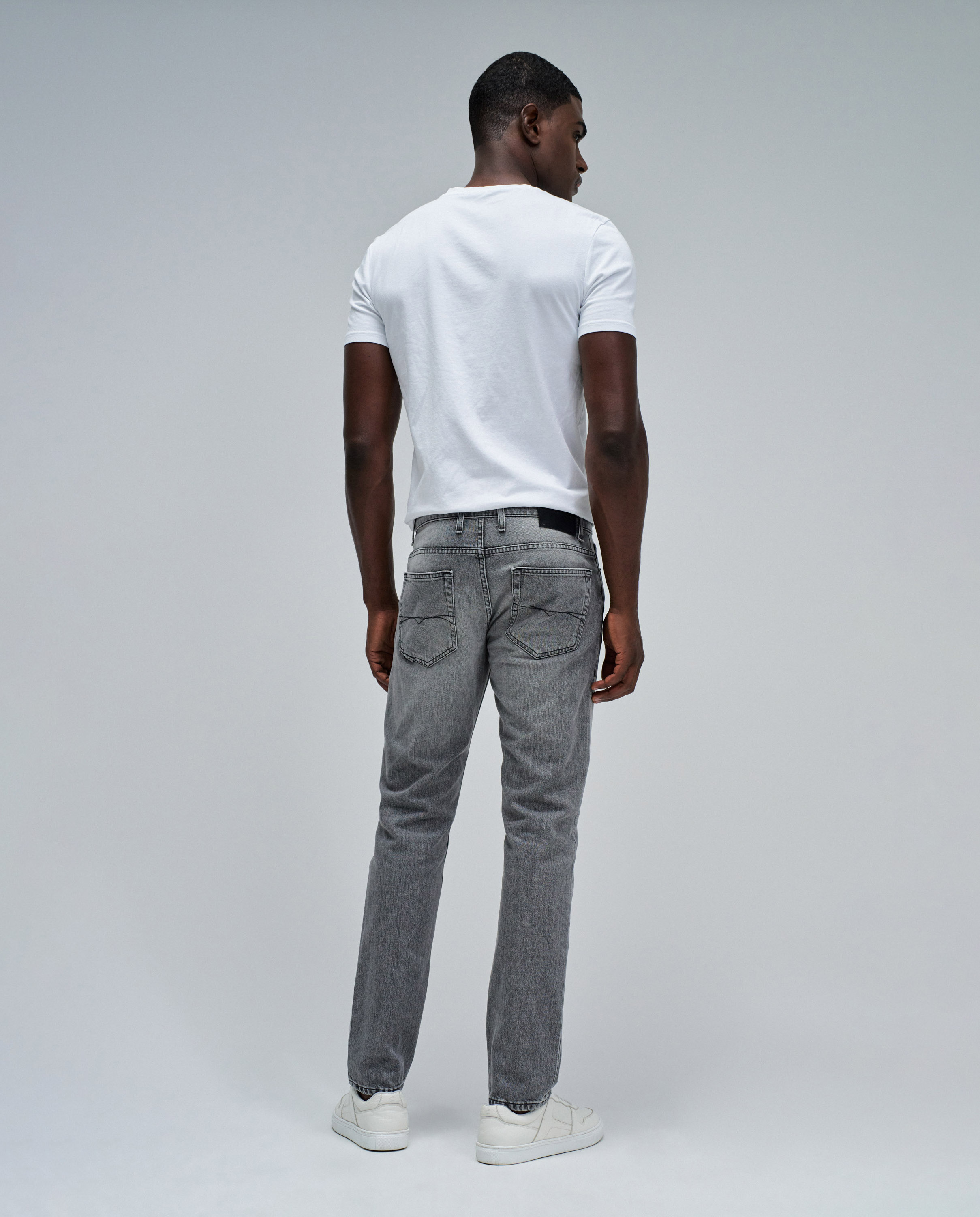 Jeans Fit Regular Cinzento-3
