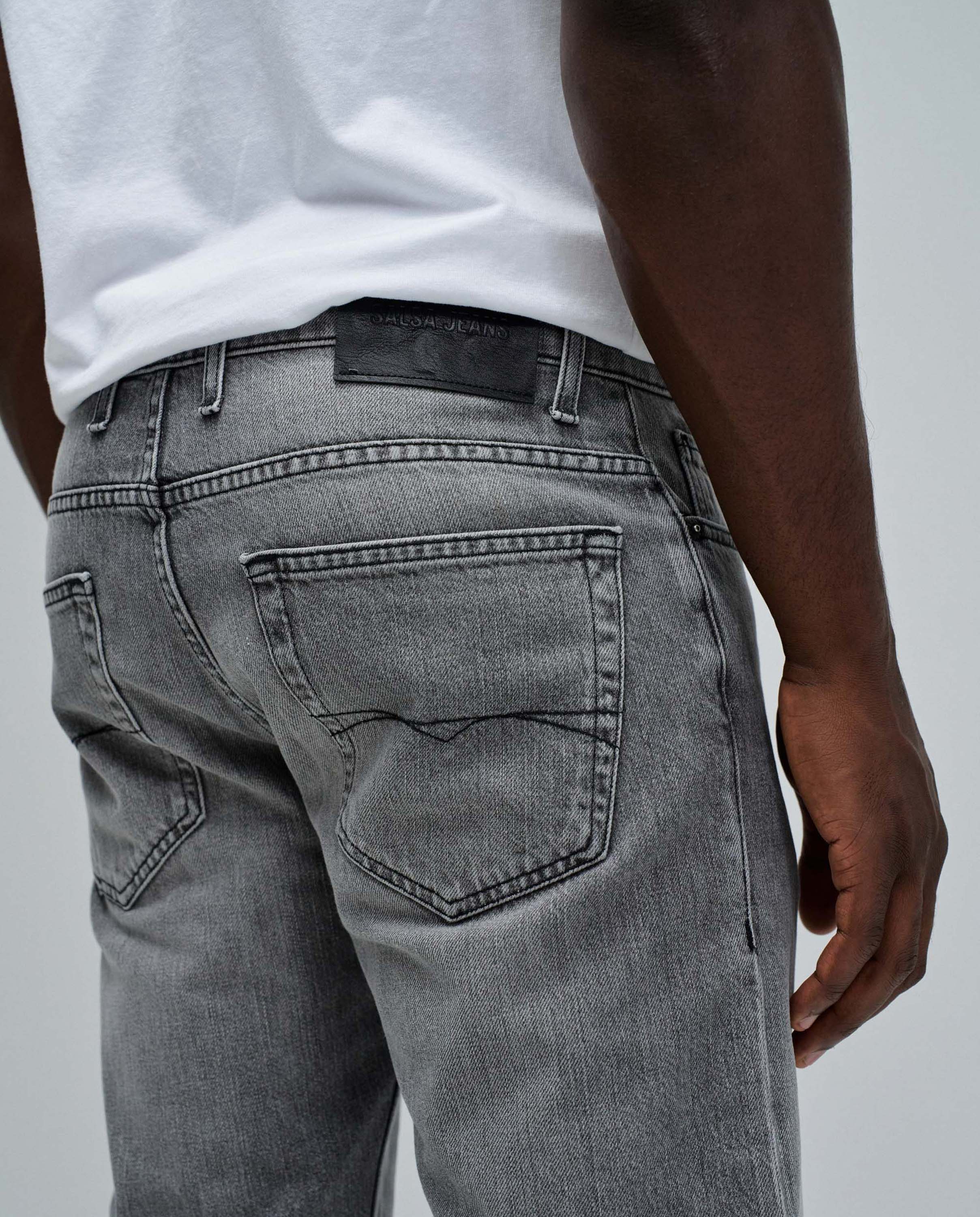 Jeans Fit Regular Cinzento-4