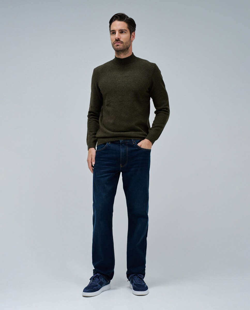 Jeans Straight Fit Azul-1