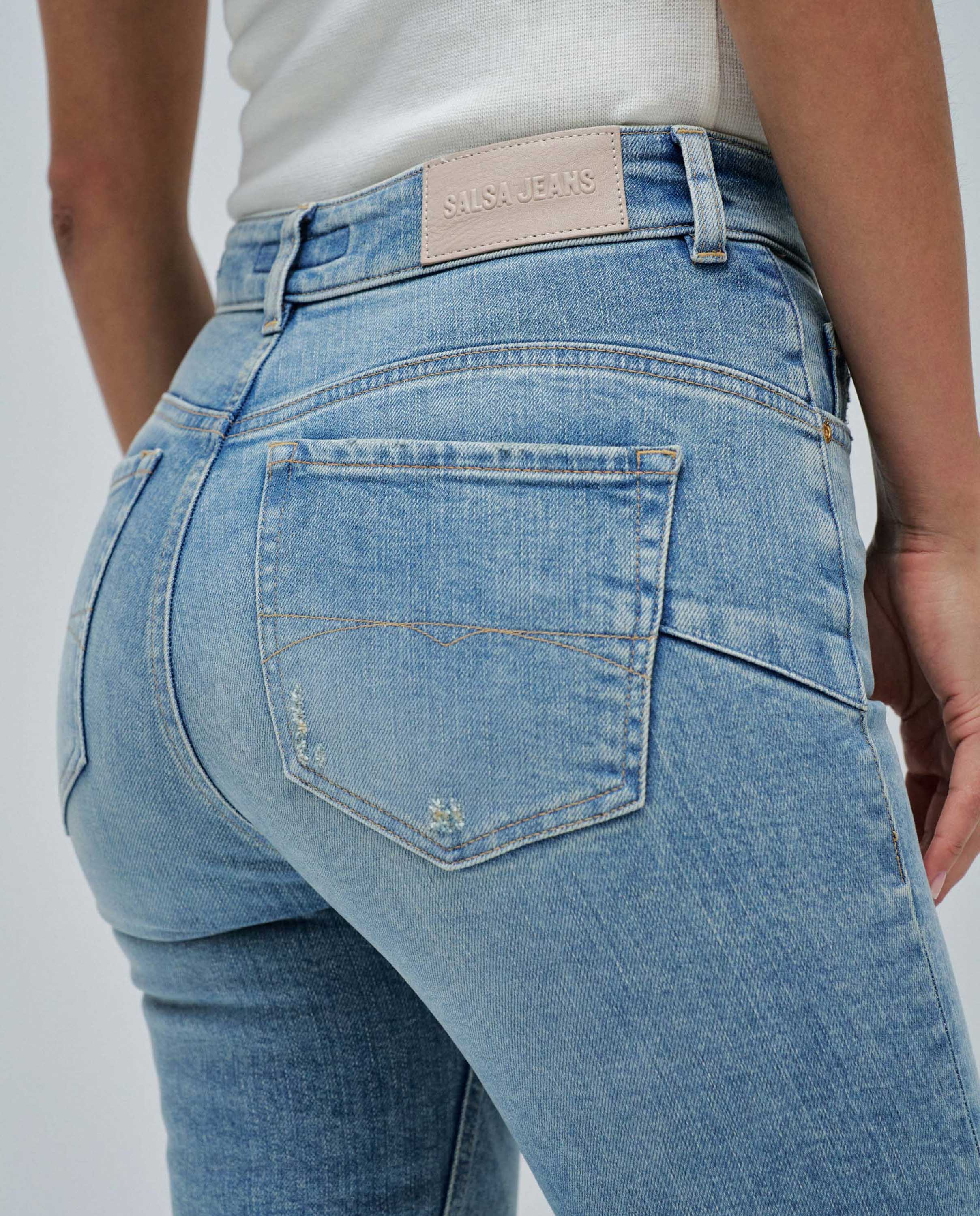 Jeans Faith Push In Cropped Slim Azul-4