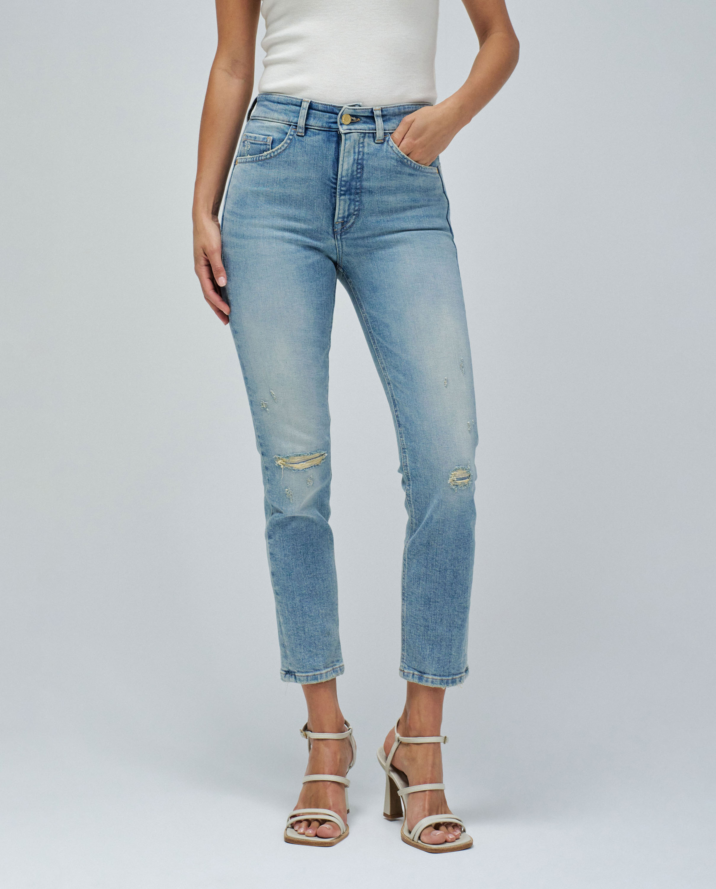 Jeans Faith Push In Cropped Slim Azul-5