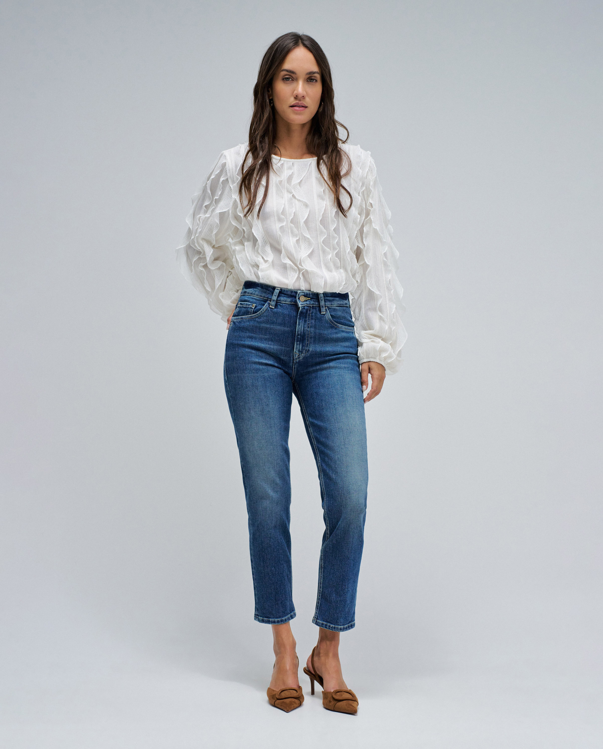 Jeans True Cropped Slim Azul-1