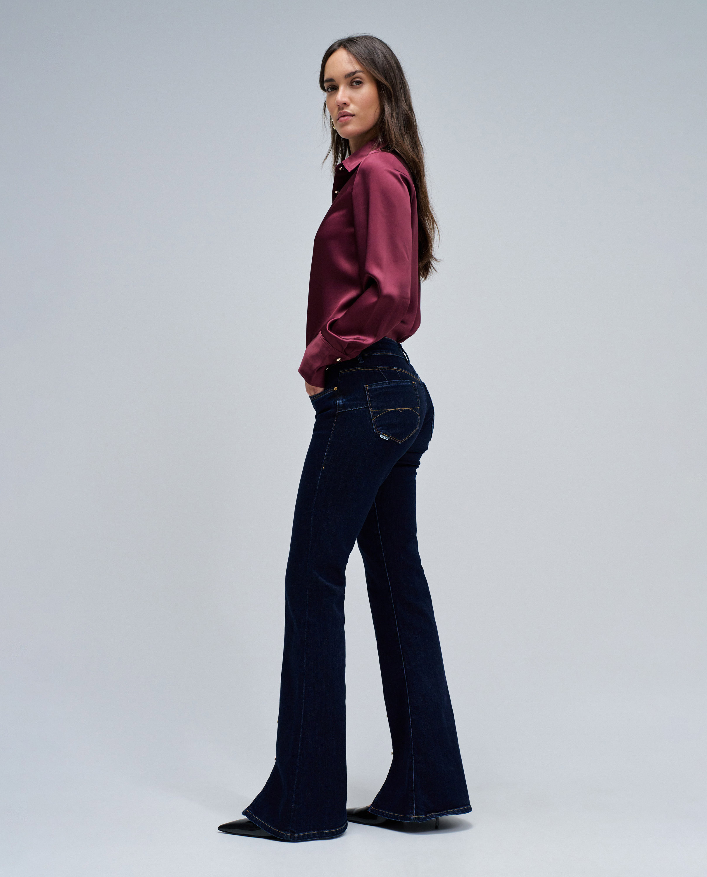 Jeans Wonder Push Up Flare Azul-escuro-2