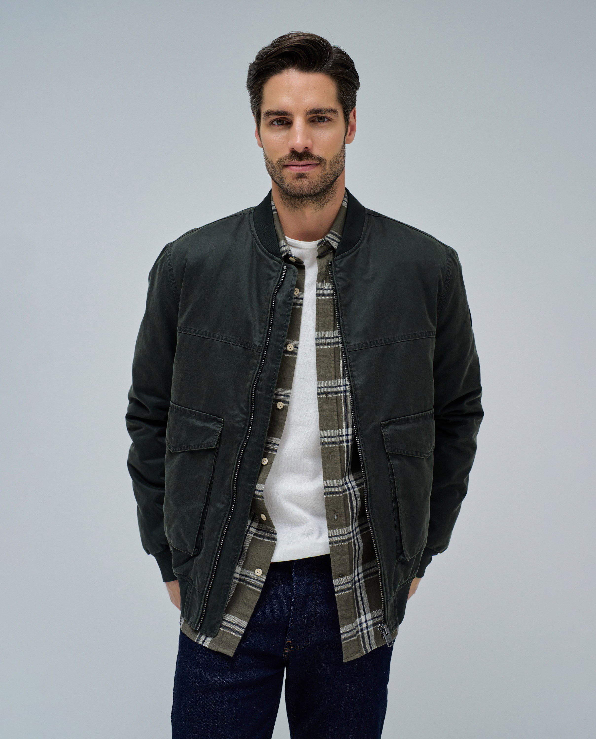 Casaco Bomber Verde-escuro-1