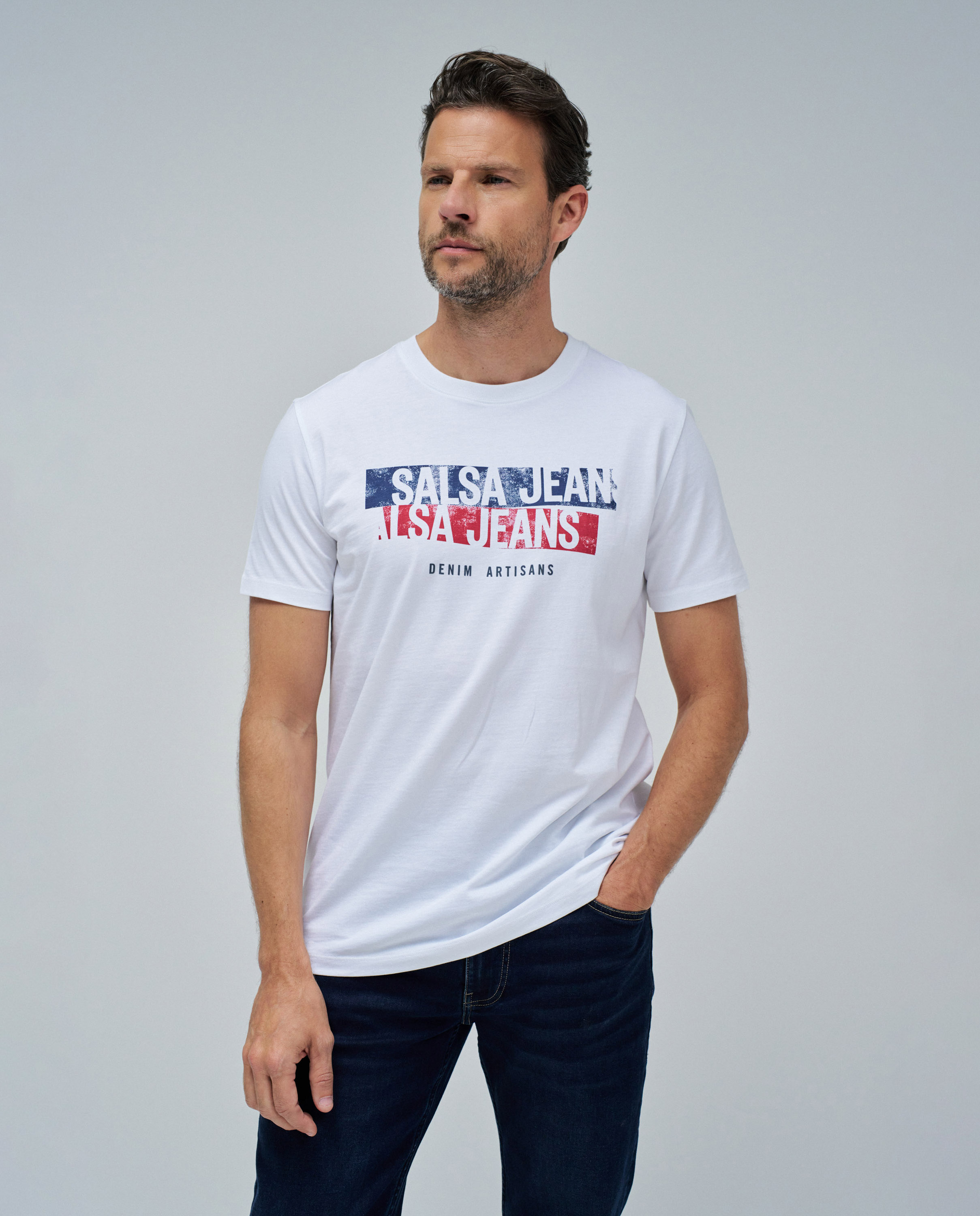 T-shirt com Logo Branco-1