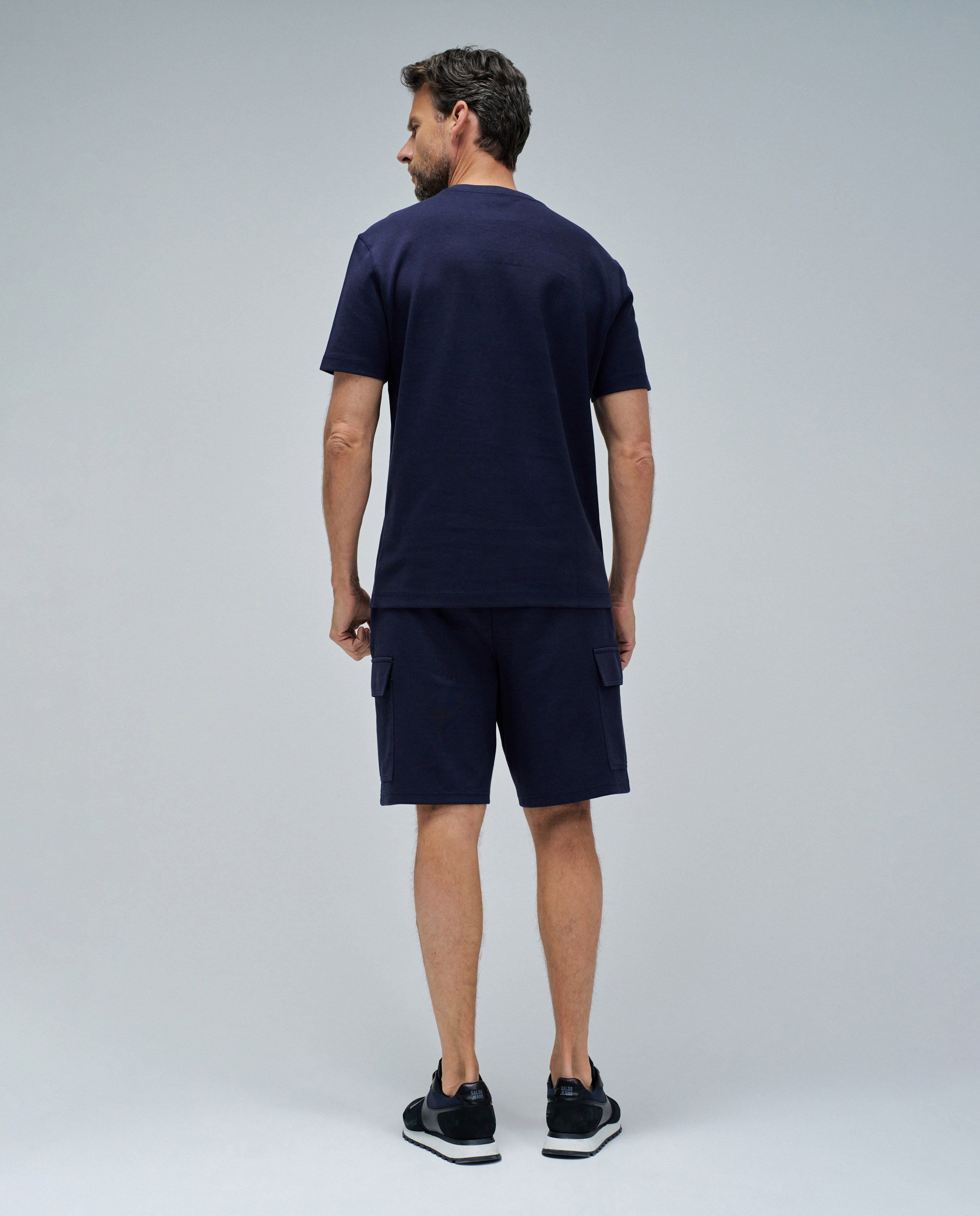 T-shirt com Logo em Relevo Azul-marinho-3