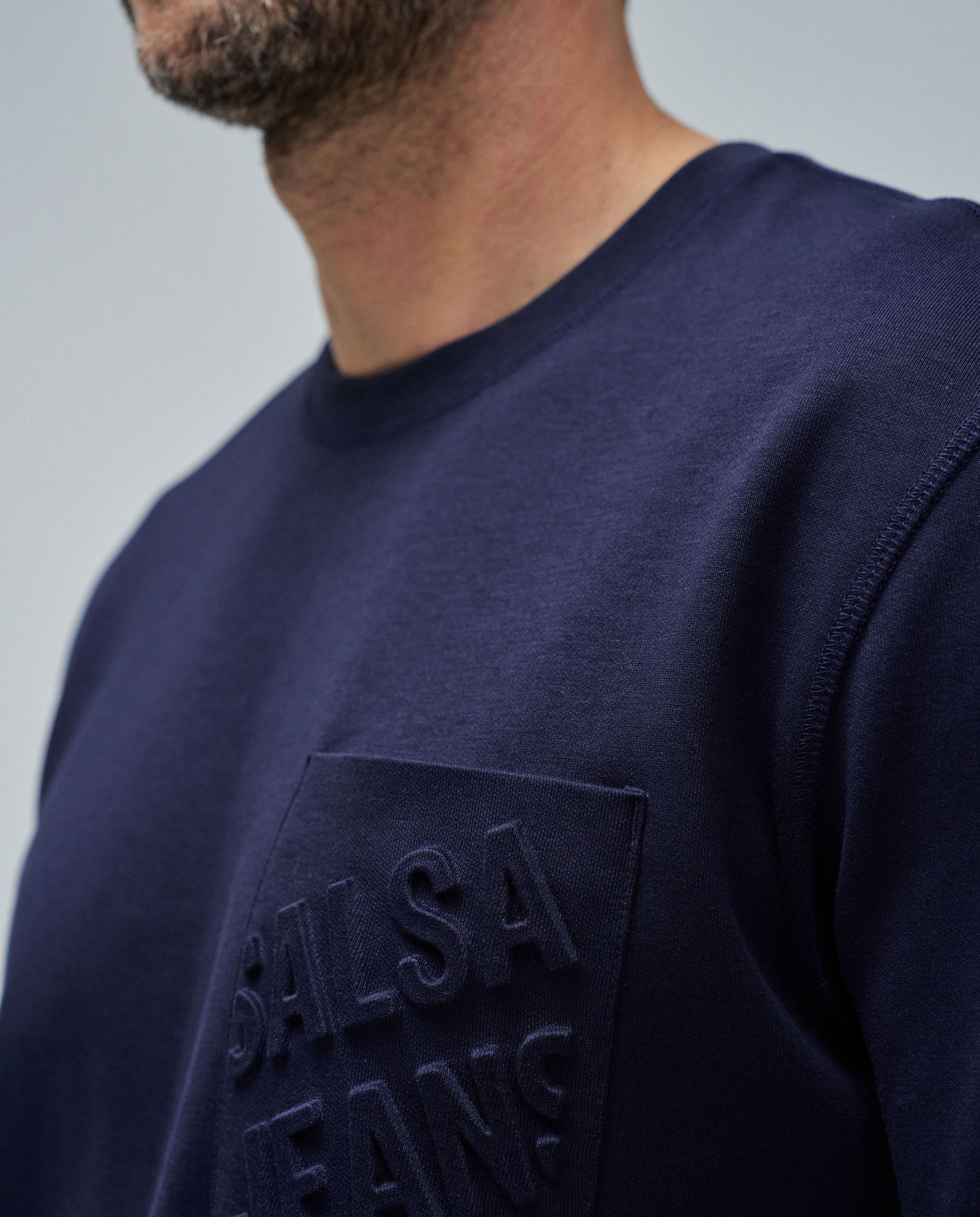 T-shirt com Logo em Relevo Azul-marinho-4
